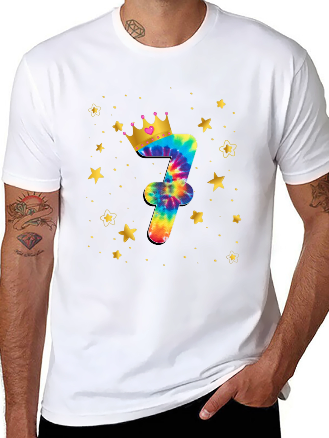 Birthday Tie-Dye Number 7 T-Shirt