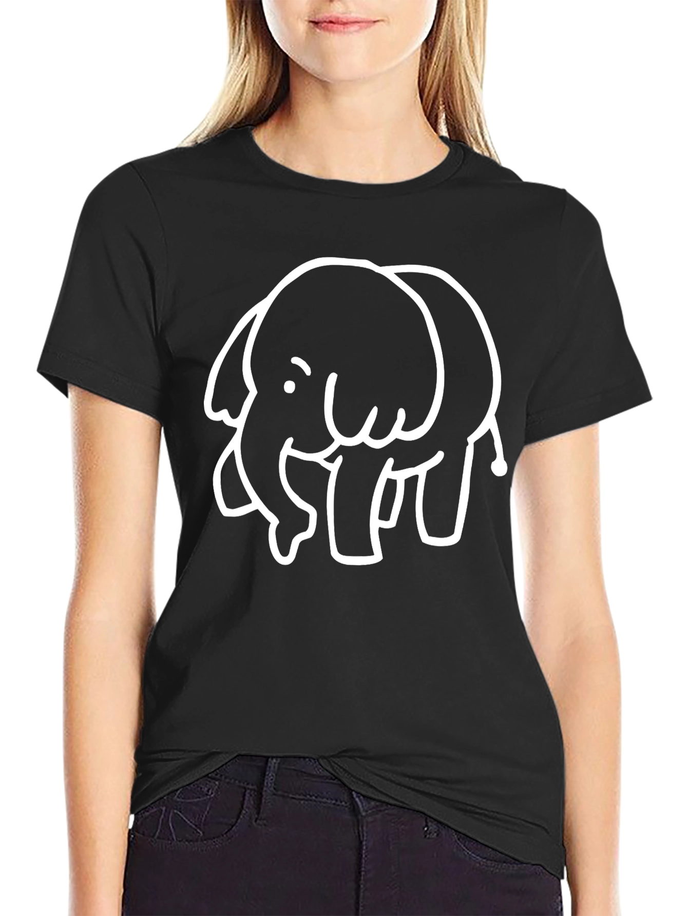 Elephant Graphic Tee - Black Cotton Blend