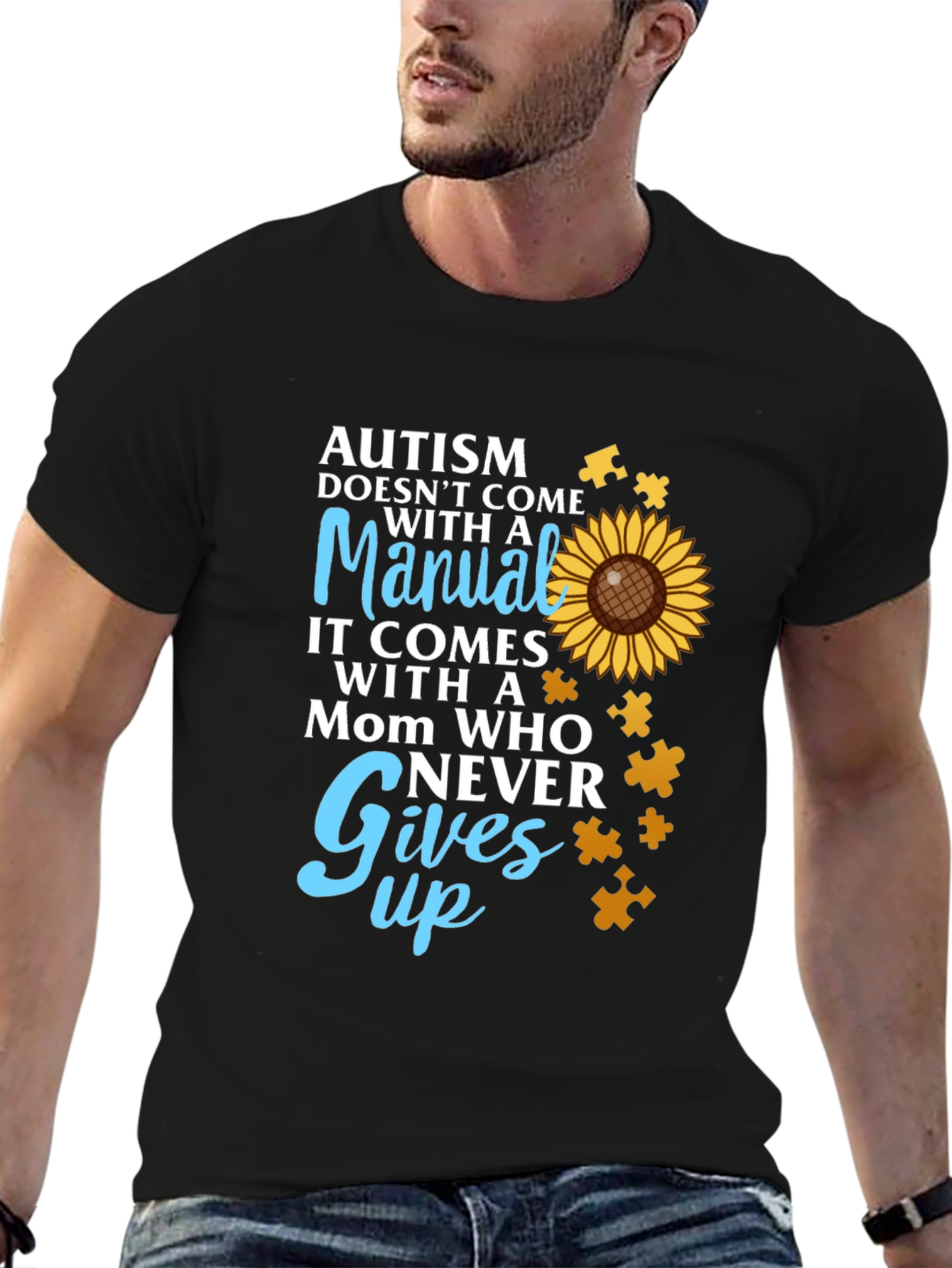Autism Awareness T-Shirt - Mom Who Never Gives Up
