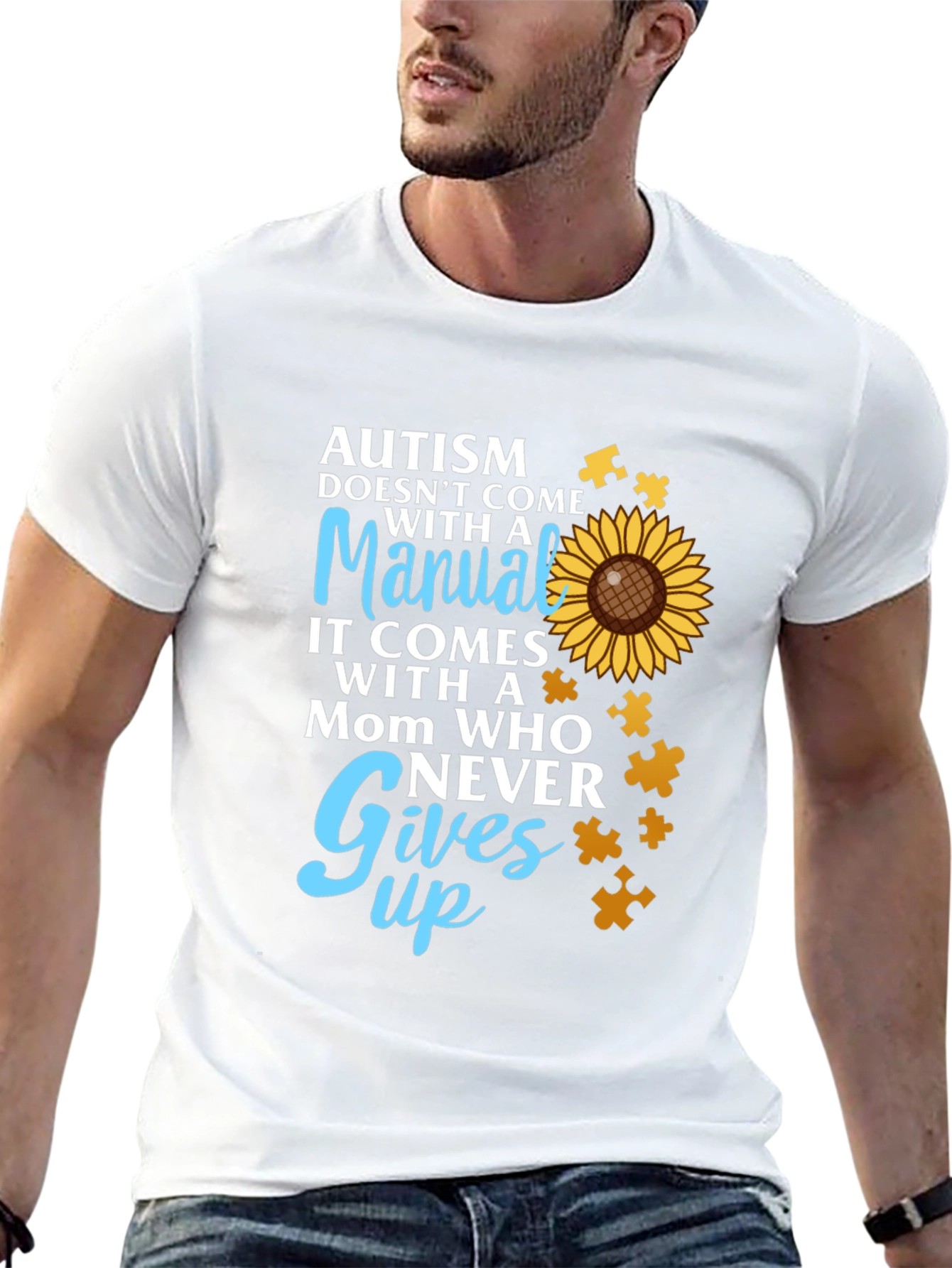Autism Awareness T-Shirt - Mom Who Never Gives Up