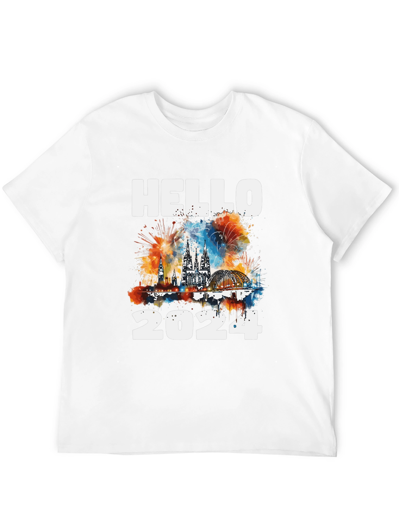 Hello 2024 Cologne Skyline T-Shirt