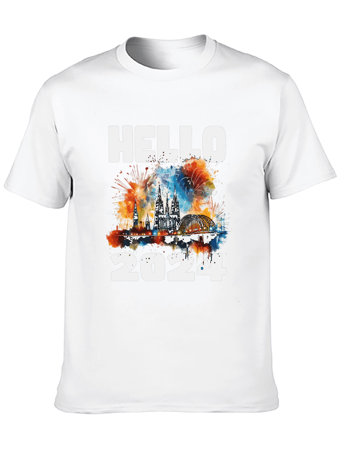 Hello 2024 Cologne Skyline T-Shirt