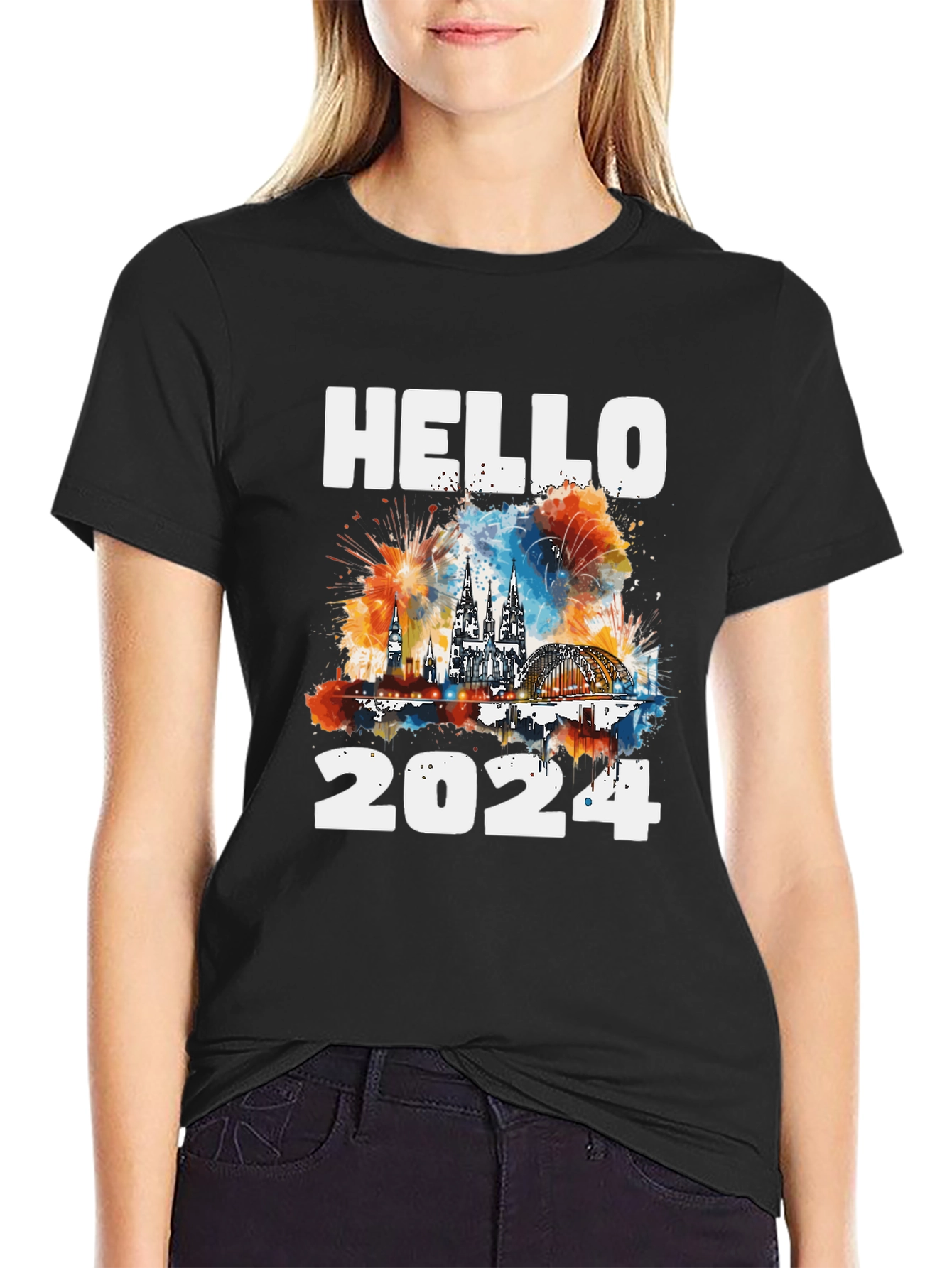 Hello 2024 Cologne Skyline T-Shirt