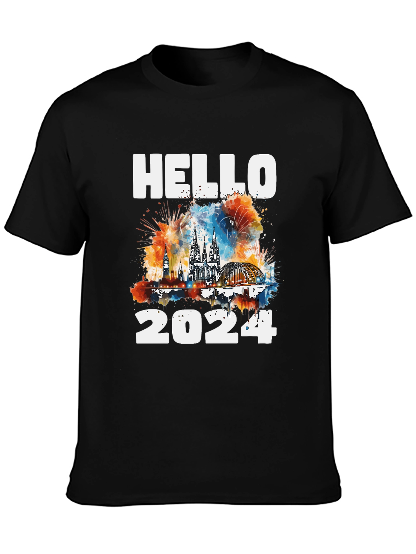 Hello 2024 Cologne Skyline T-Shirt