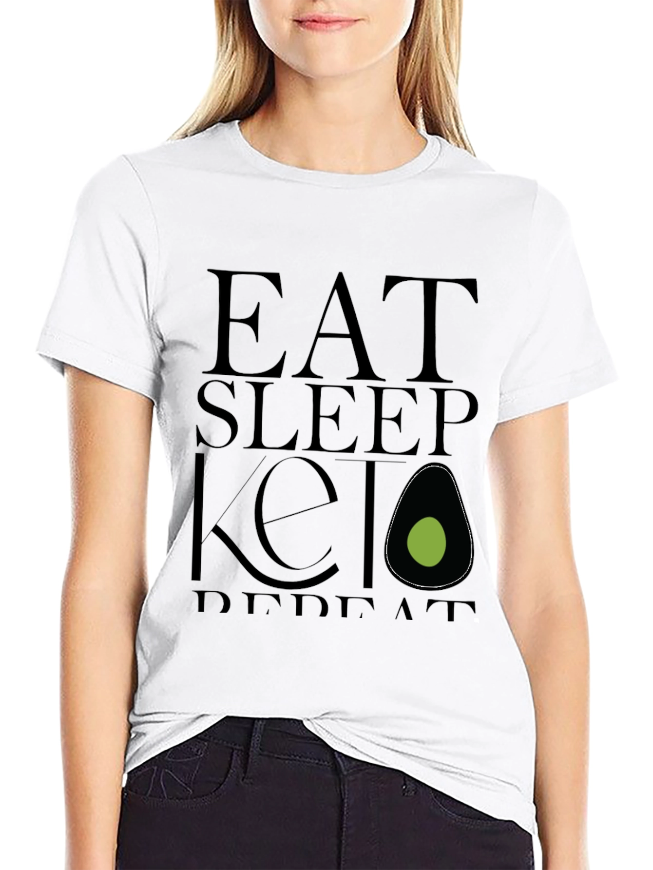 Eat Sleep Keto Repeat Black T-Shirt