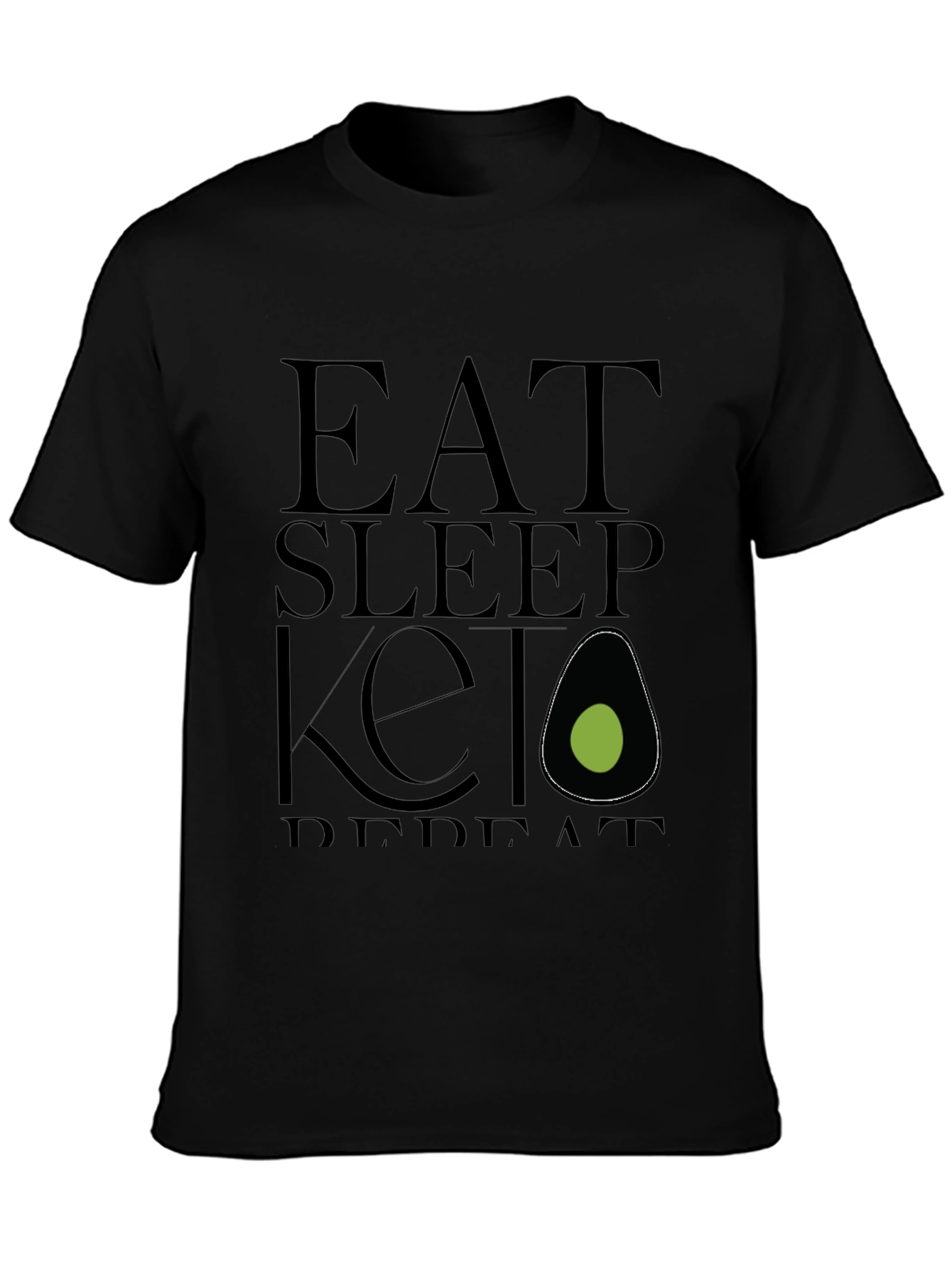 Eat Sleep Keto Repeat Black T-Shirt