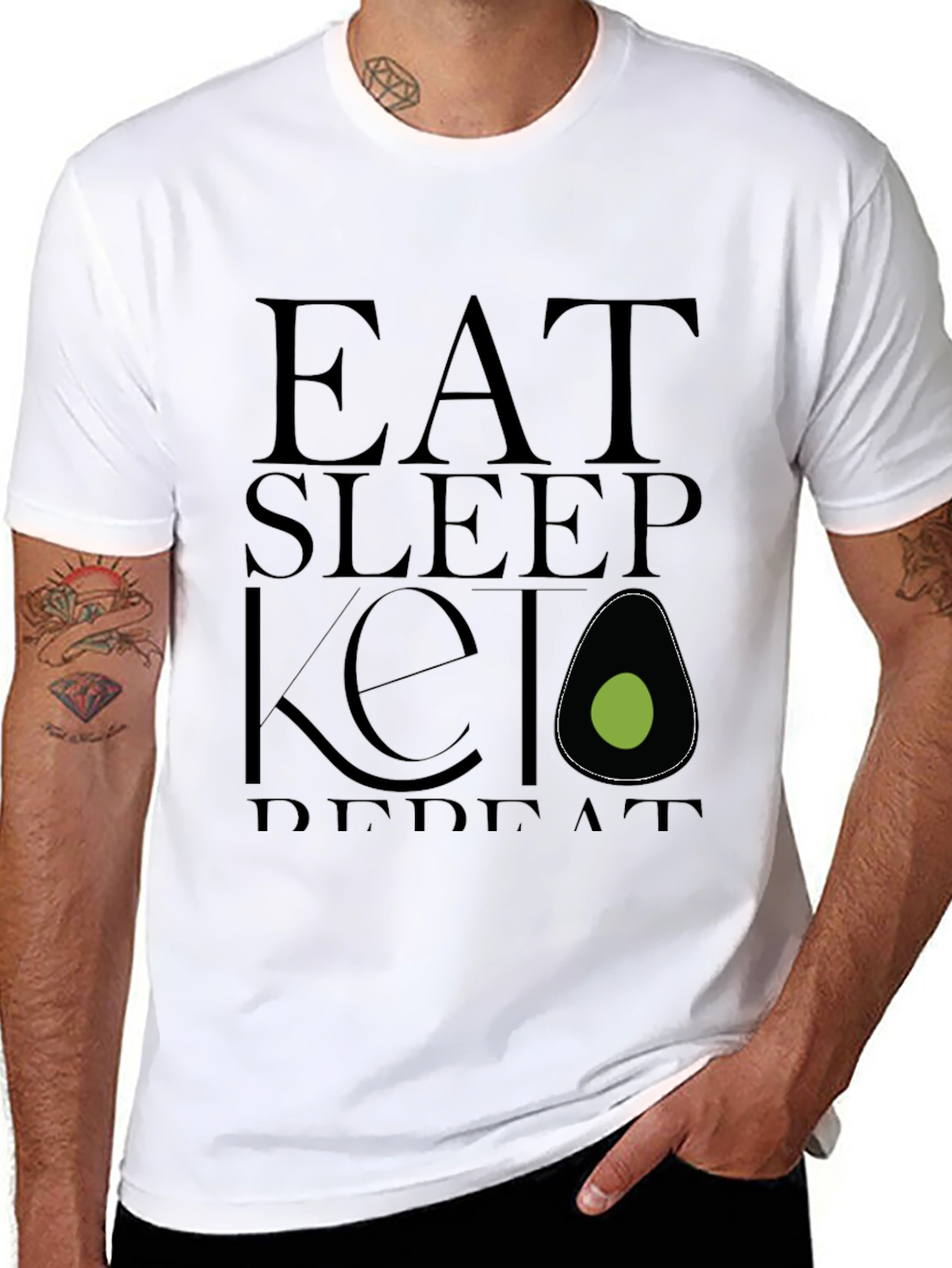 Eat Sleep Keto Repeat Black T-Shirt