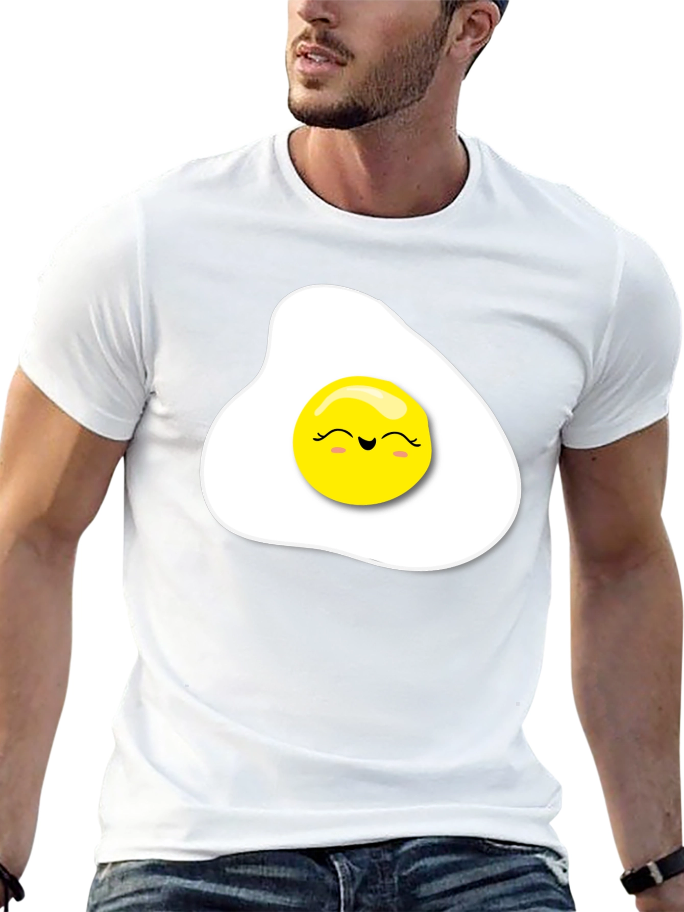 Sunny Side Up Egg Graphic Tee - Black T-Shirt