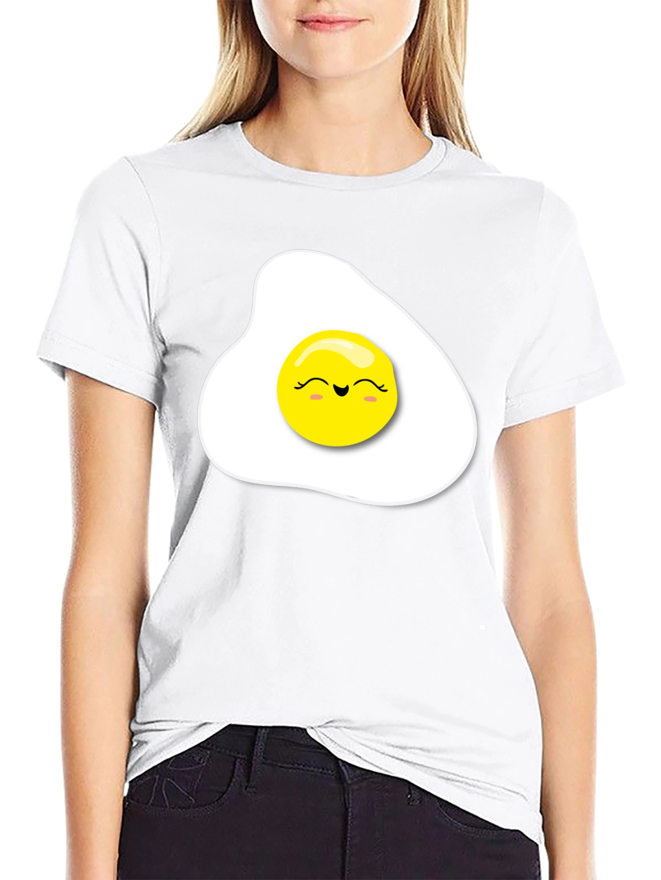 Sunny Side Up Egg Graphic Tee - Black T-Shirt