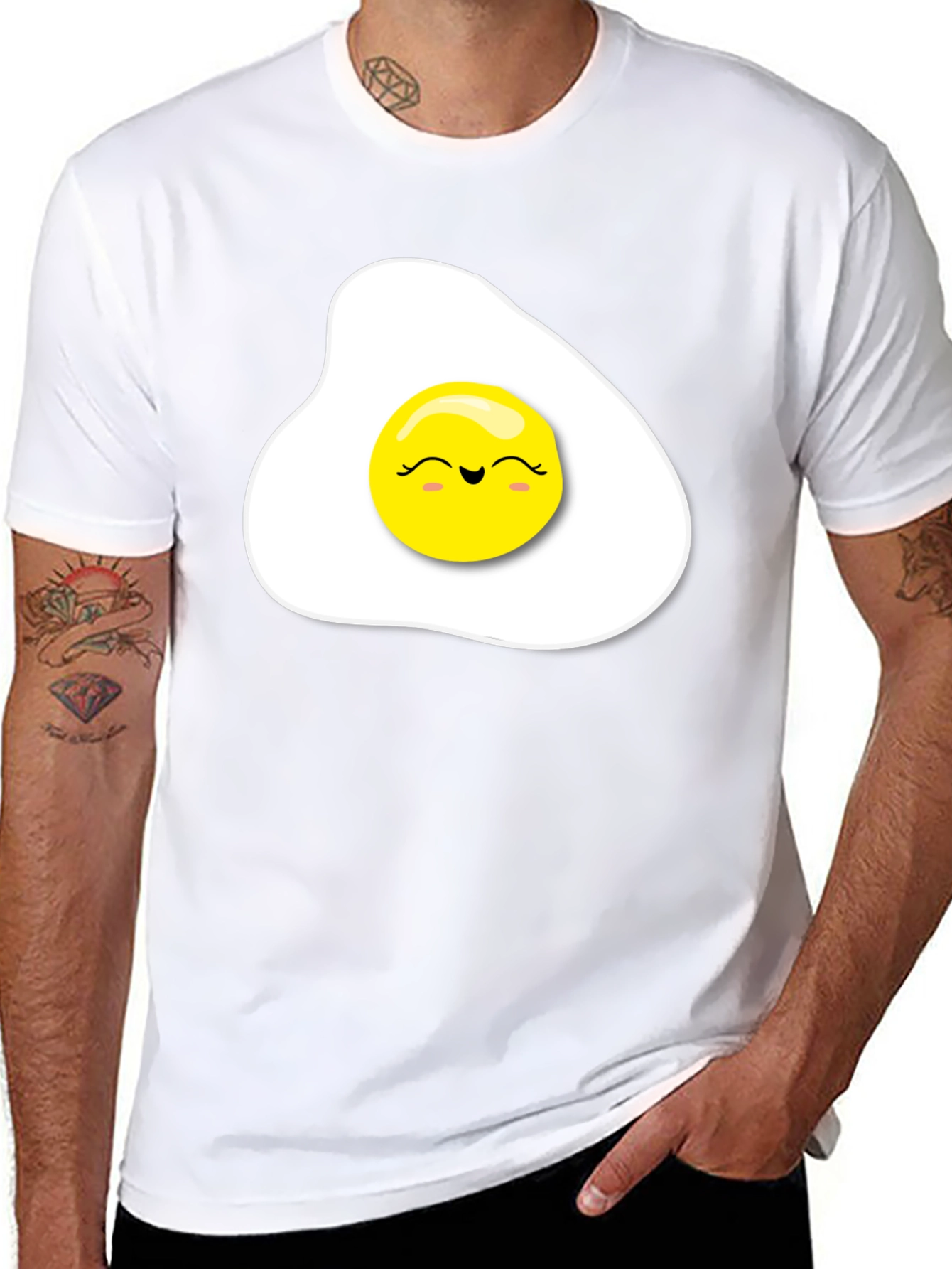 Sunny Side Up Egg Graphic Tee - Black T-Shirt