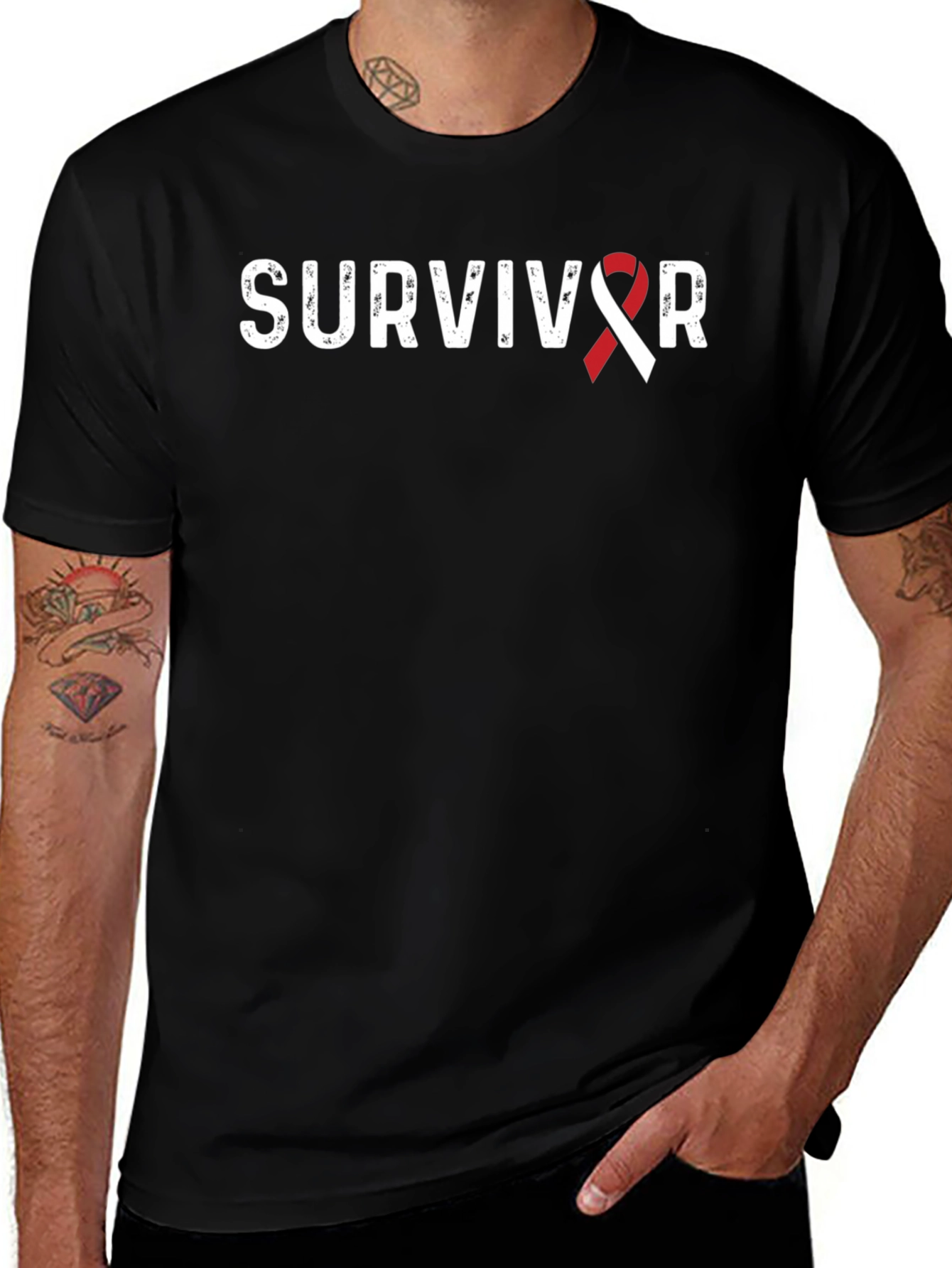 Survivor Awareness Ribbon Graphic T-Shirt