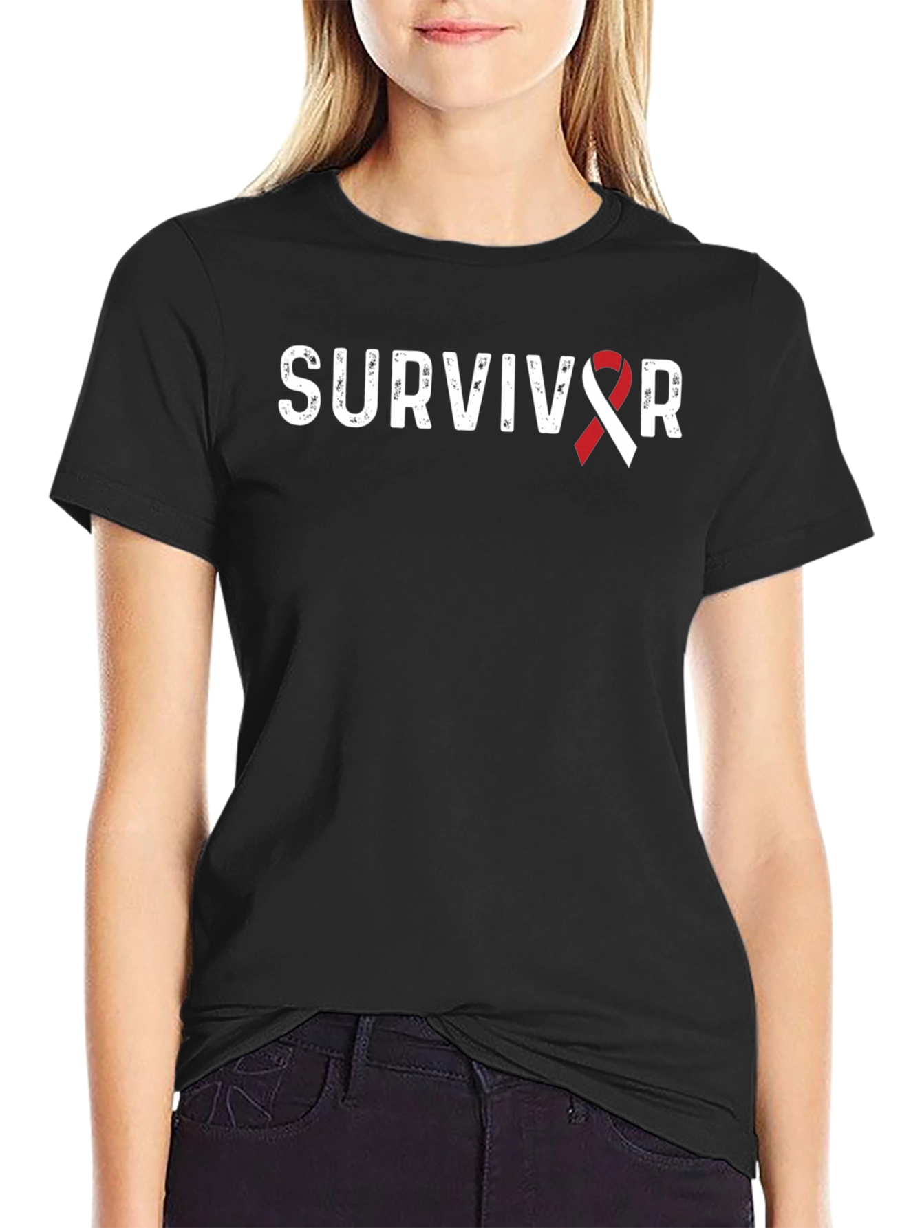 Survivor Awareness Ribbon Graphic T-Shirt