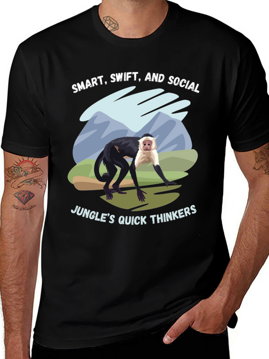 Smart Swift and Social Monkey Graphic T-Shirt