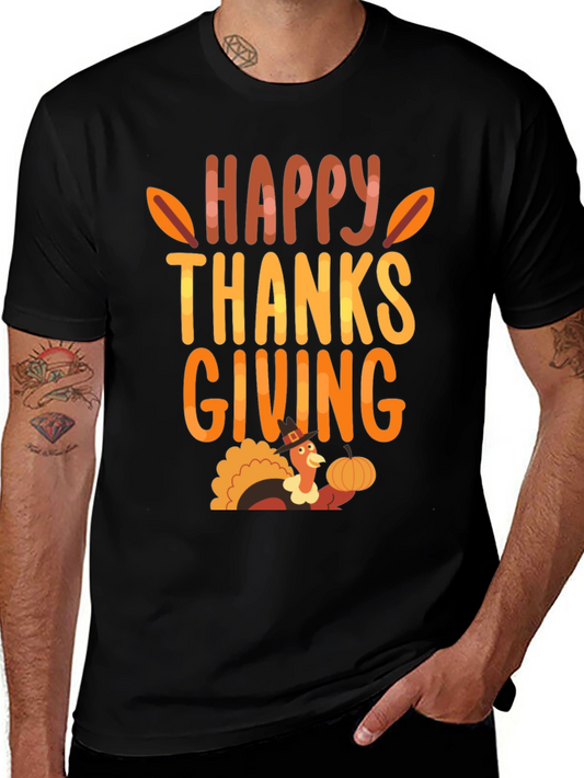 Happy Thanksgiving Turkey Graphic T-Shirt