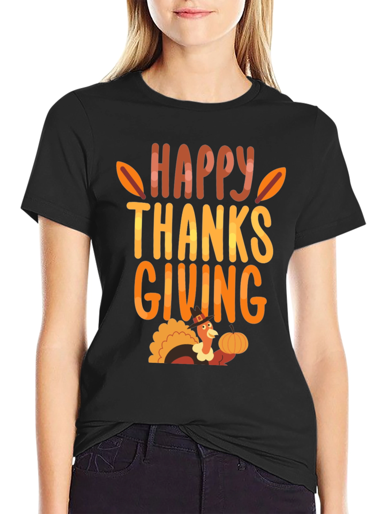 Happy Thanksgiving Turkey Graphic T-Shirt