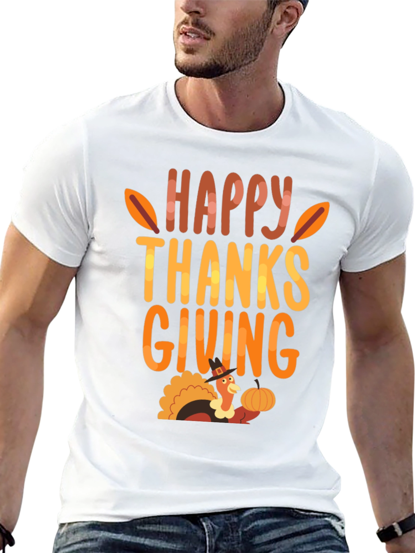 Happy Thanksgiving Turkey Graphic T-Shirt