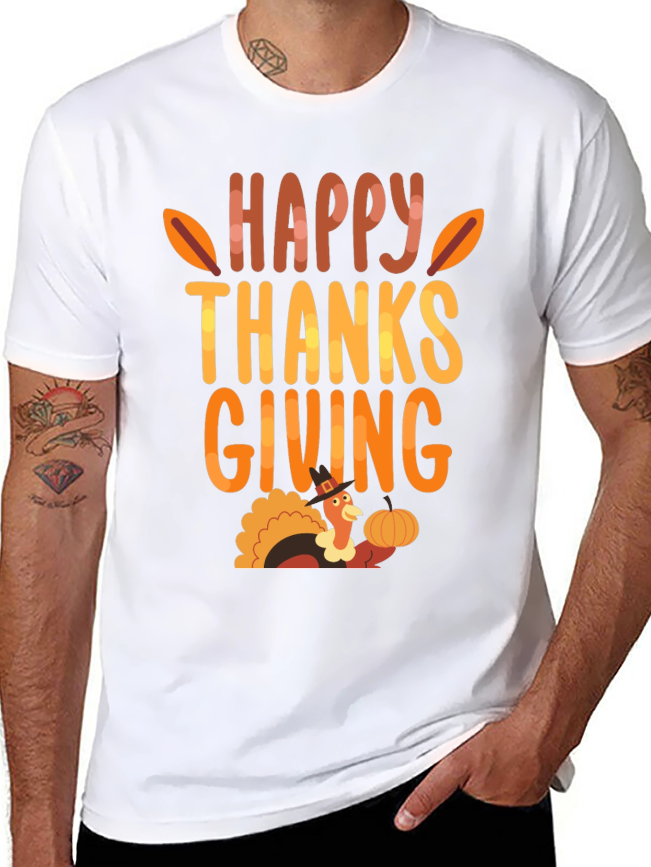 Happy Thanksgiving Turkey Graphic T-Shirt
