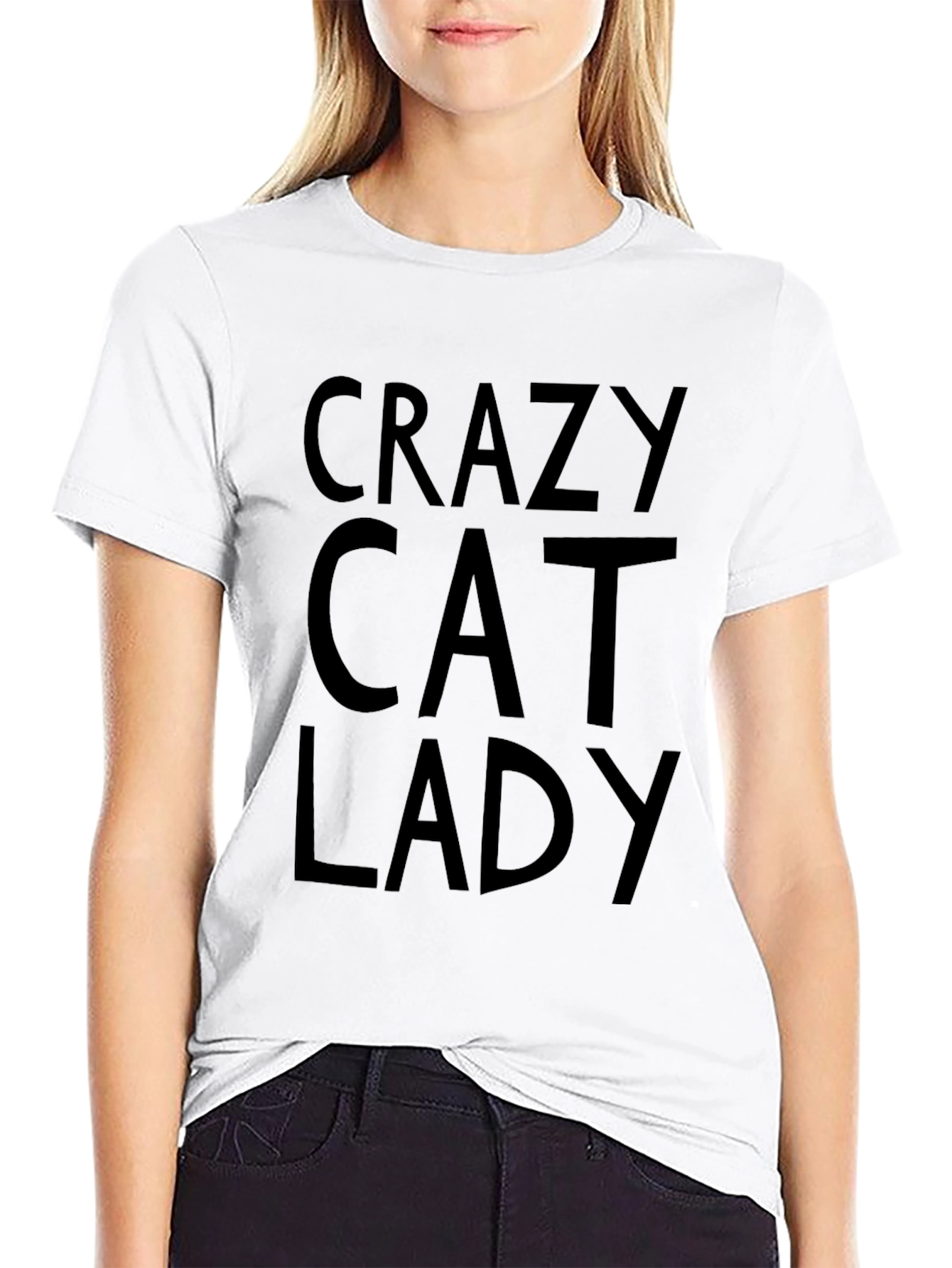 Crazy Cat Lady Graphic T-Shirt - Black