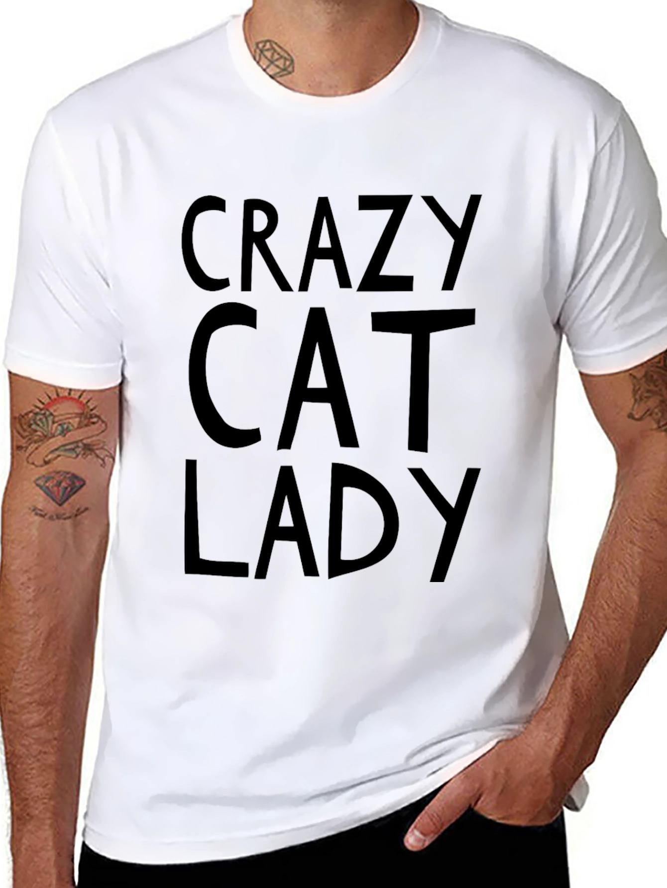Crazy Cat Lady Graphic T-Shirt - Black
