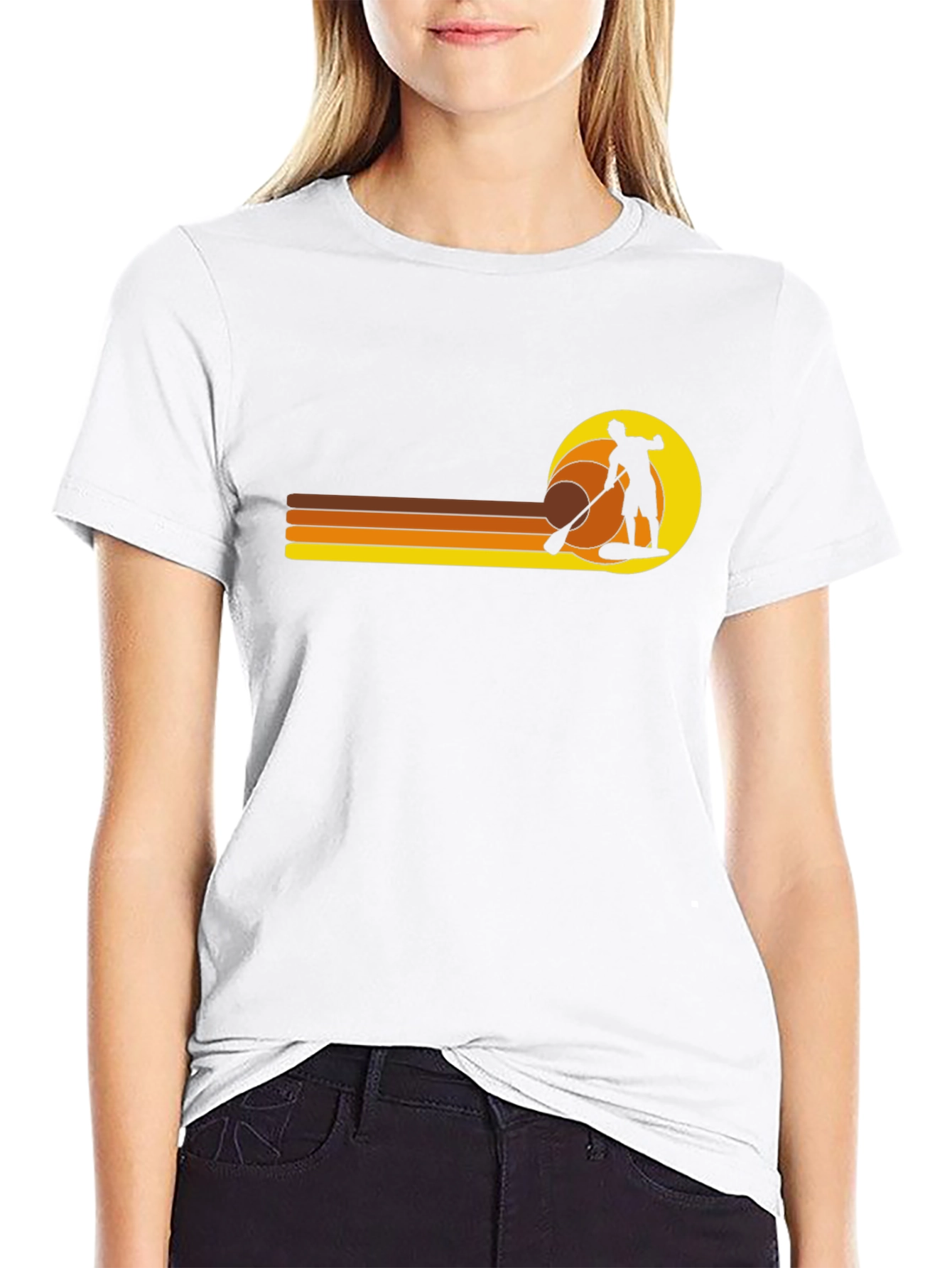 Retro Paddleboarder Graphic T-Shirt