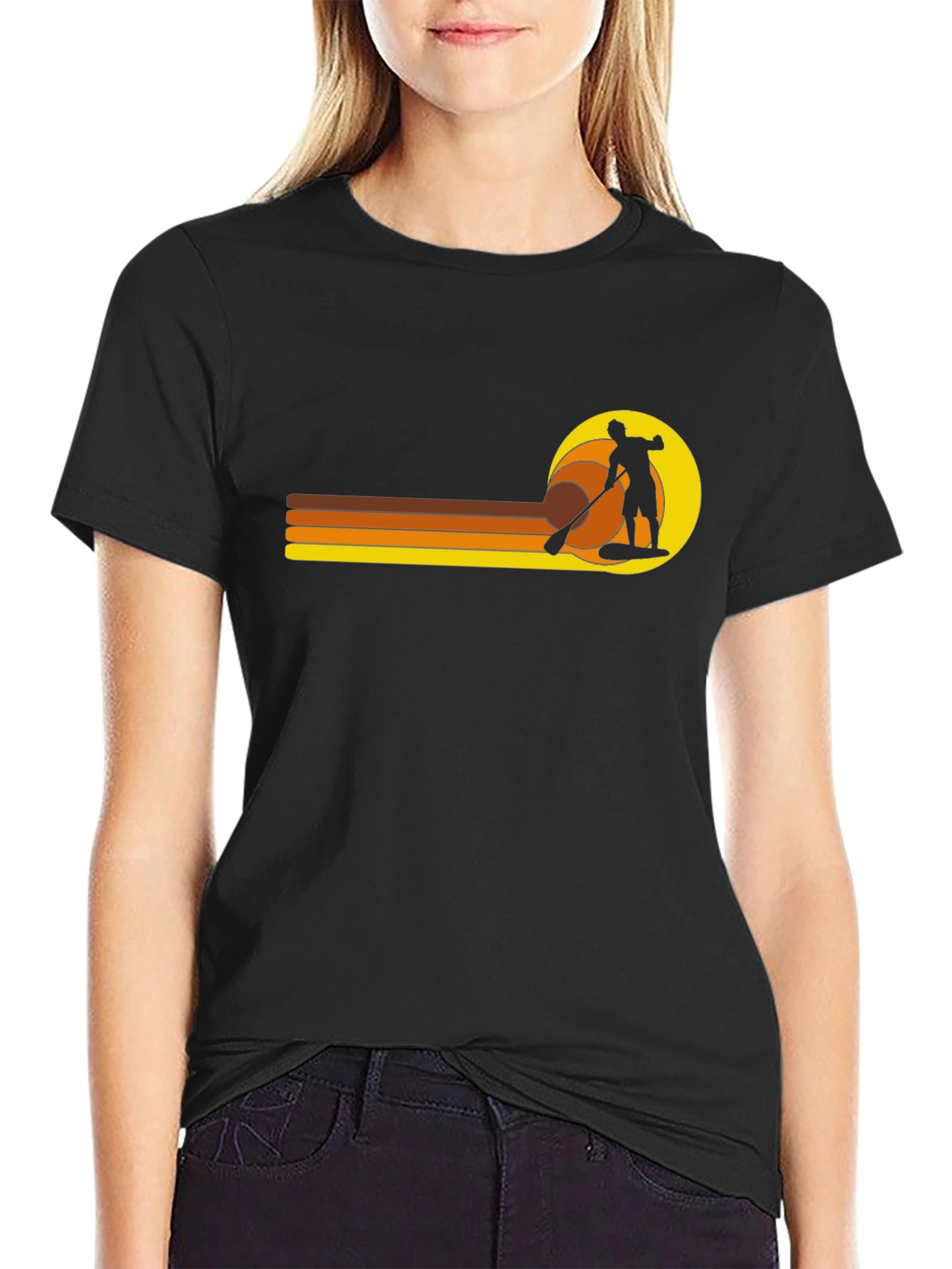 Retro Paddleboarder Graphic T-Shirt