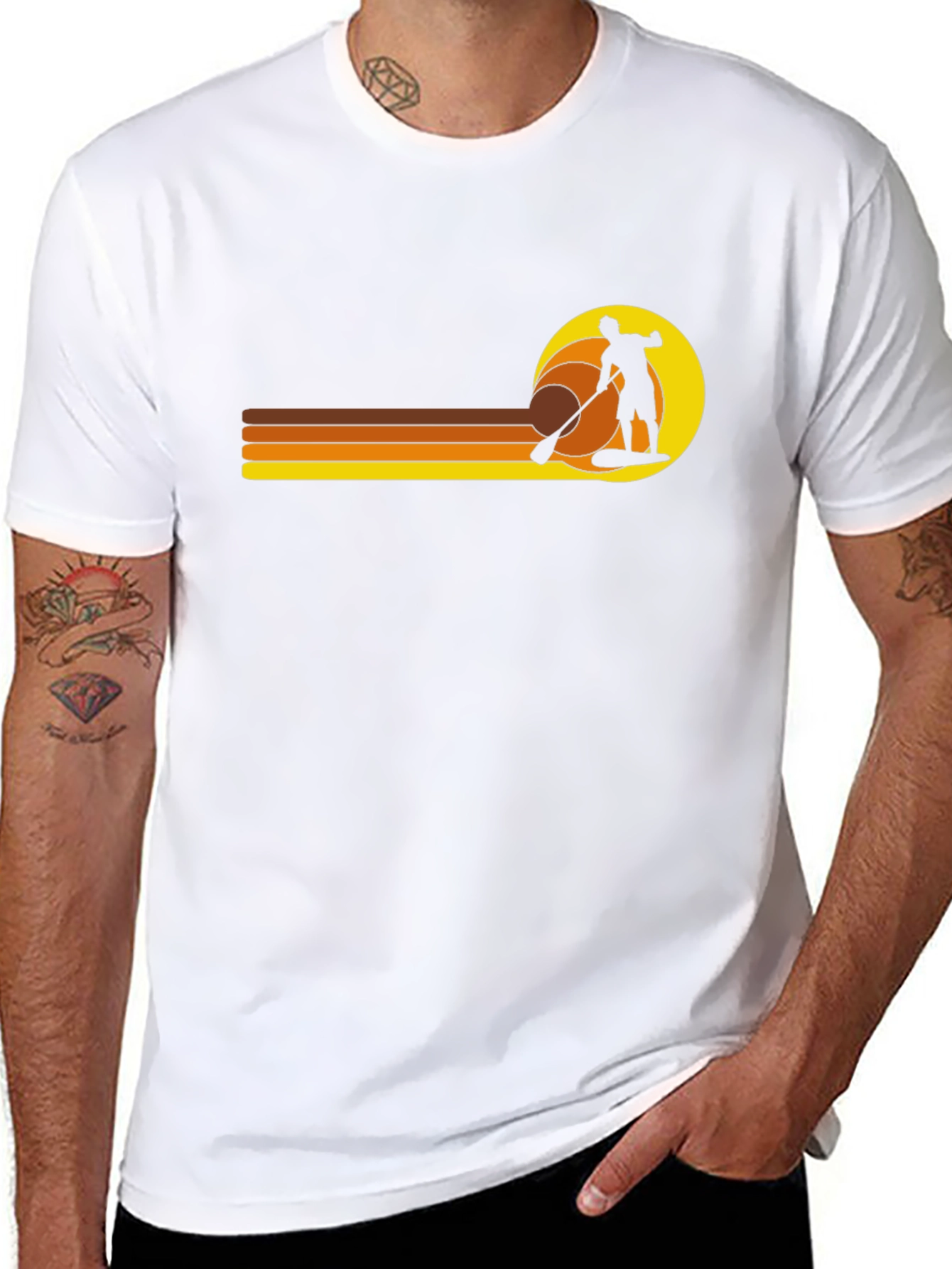 Retro Paddleboarder Graphic T-Shirt