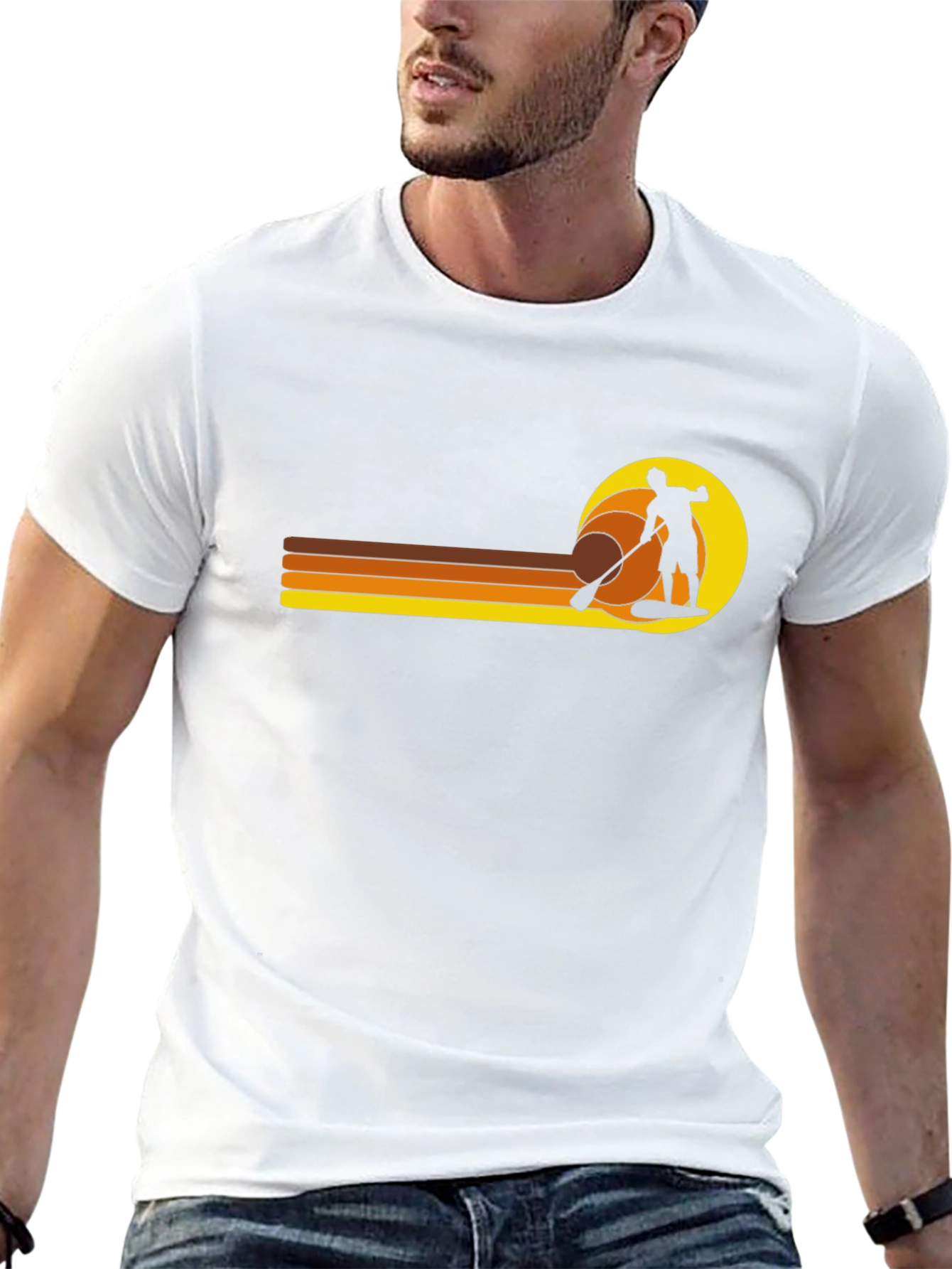 Retro Paddleboarder Graphic T-Shirt