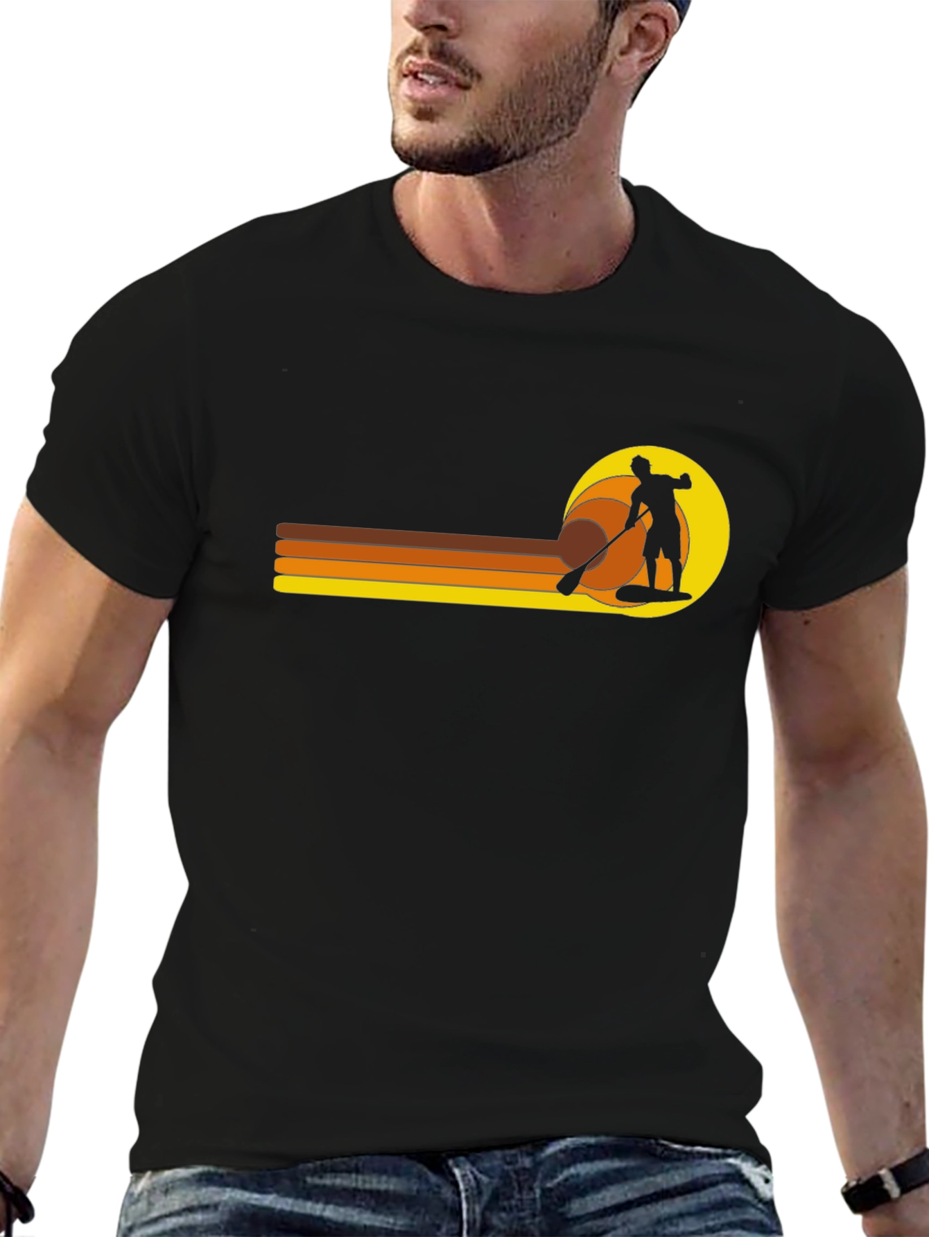 Retro Paddleboarder Graphic T-Shirt