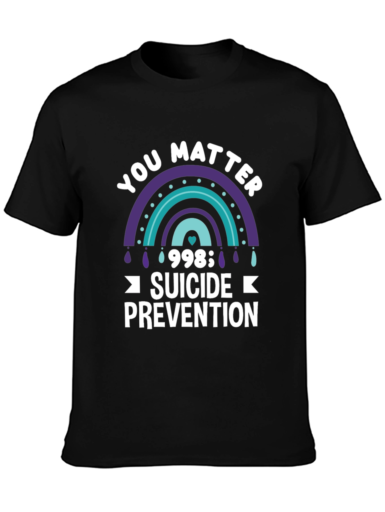 You Matter Suicide Prevention Rainbow Graphic Tee