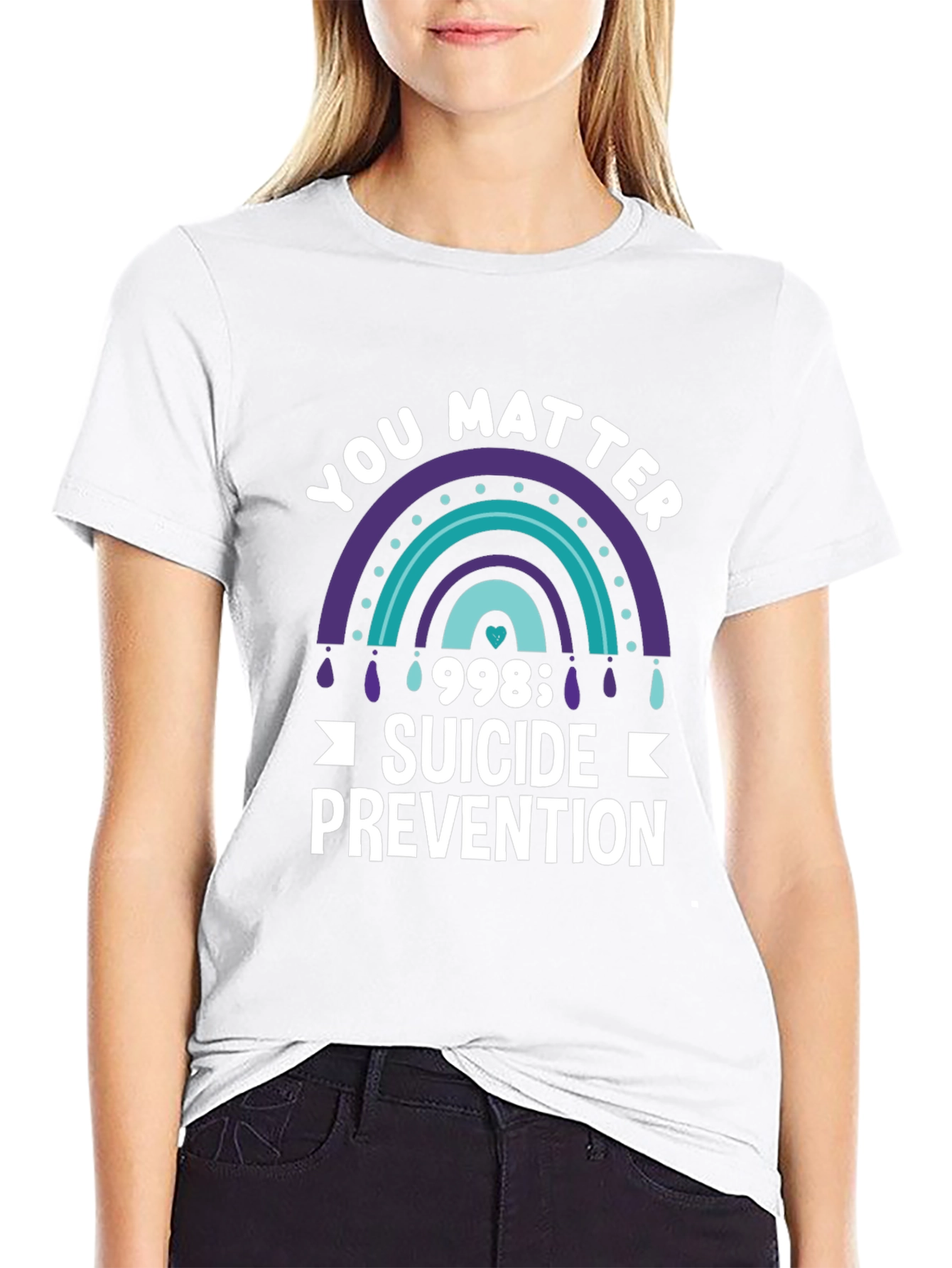 You Matter Suicide Prevention Rainbow Graphic Tee