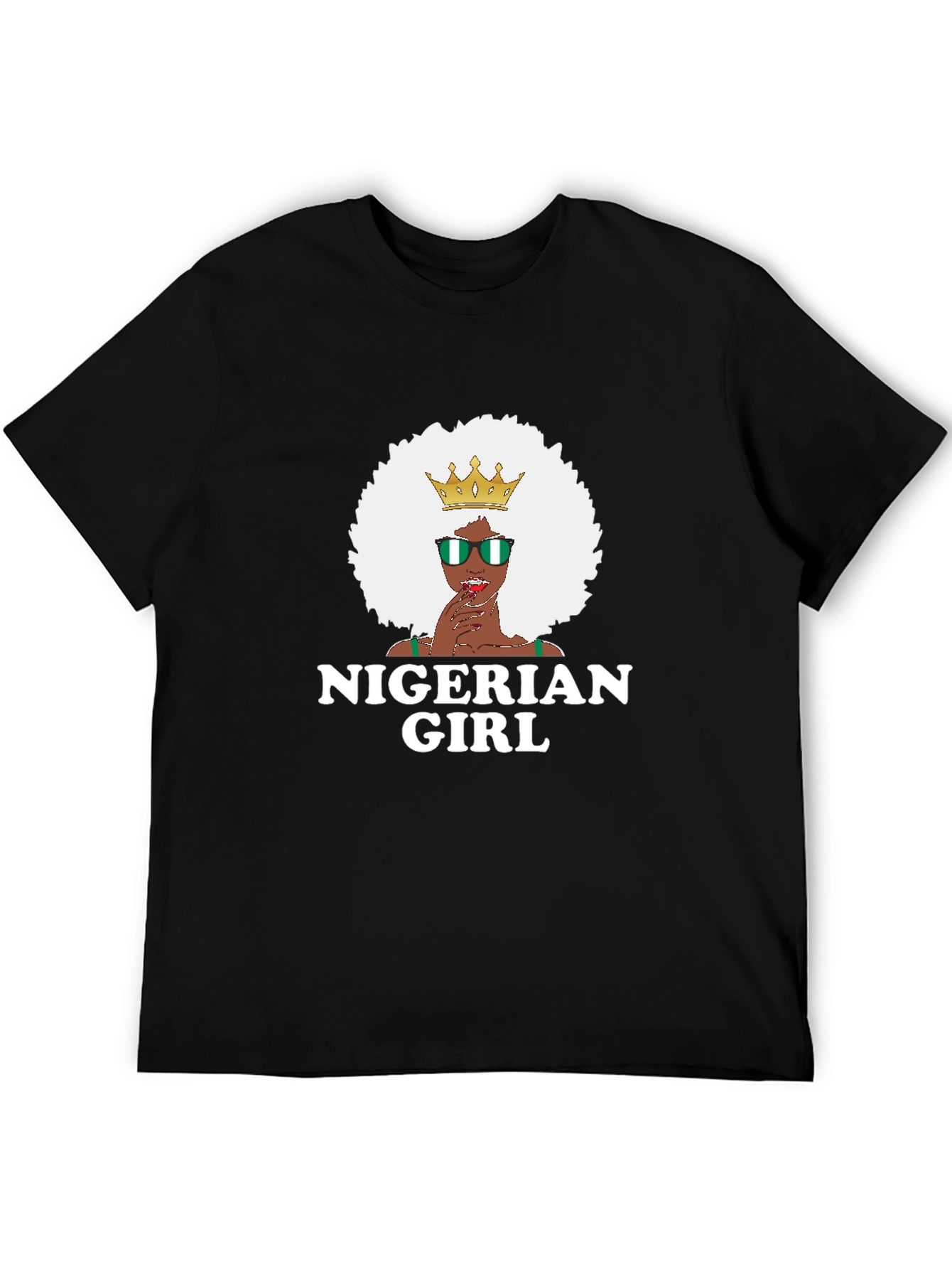 Nigerian Girl T-Shirt - Black Cotton Tee