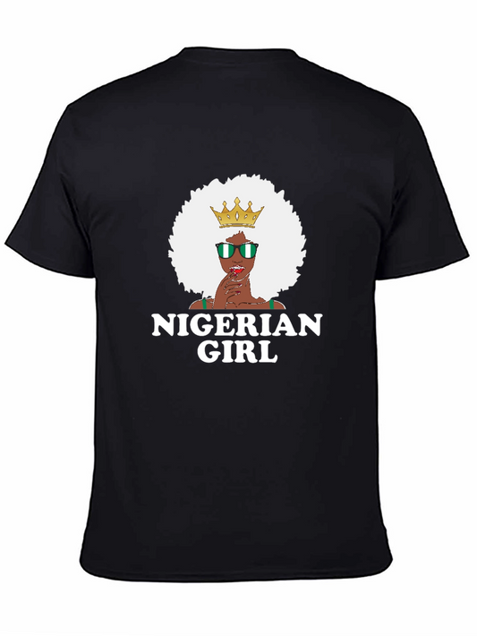 Nigerian Girl T-Shirt - Black Cotton Tee