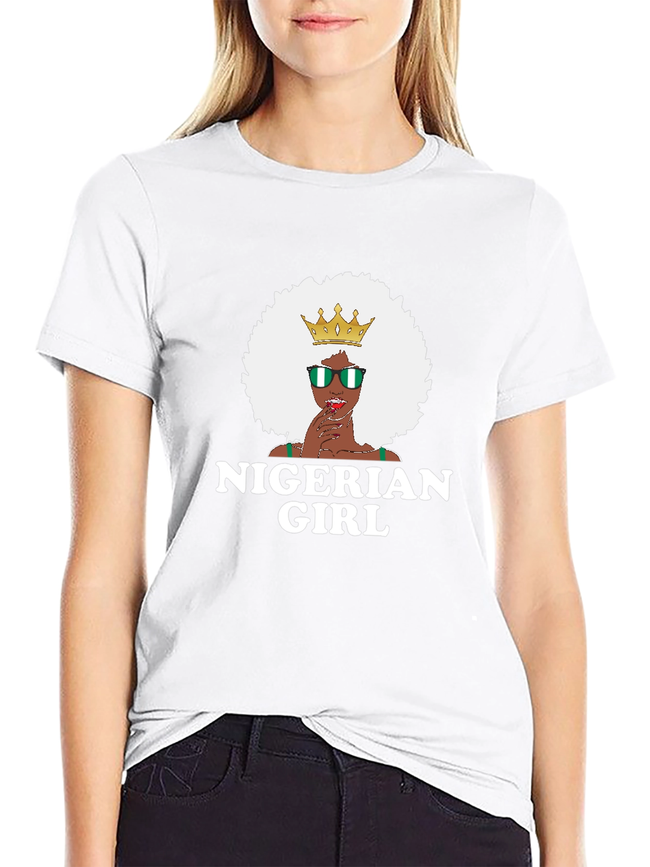 Nigerian Girl T-Shirt - Black Cotton Tee