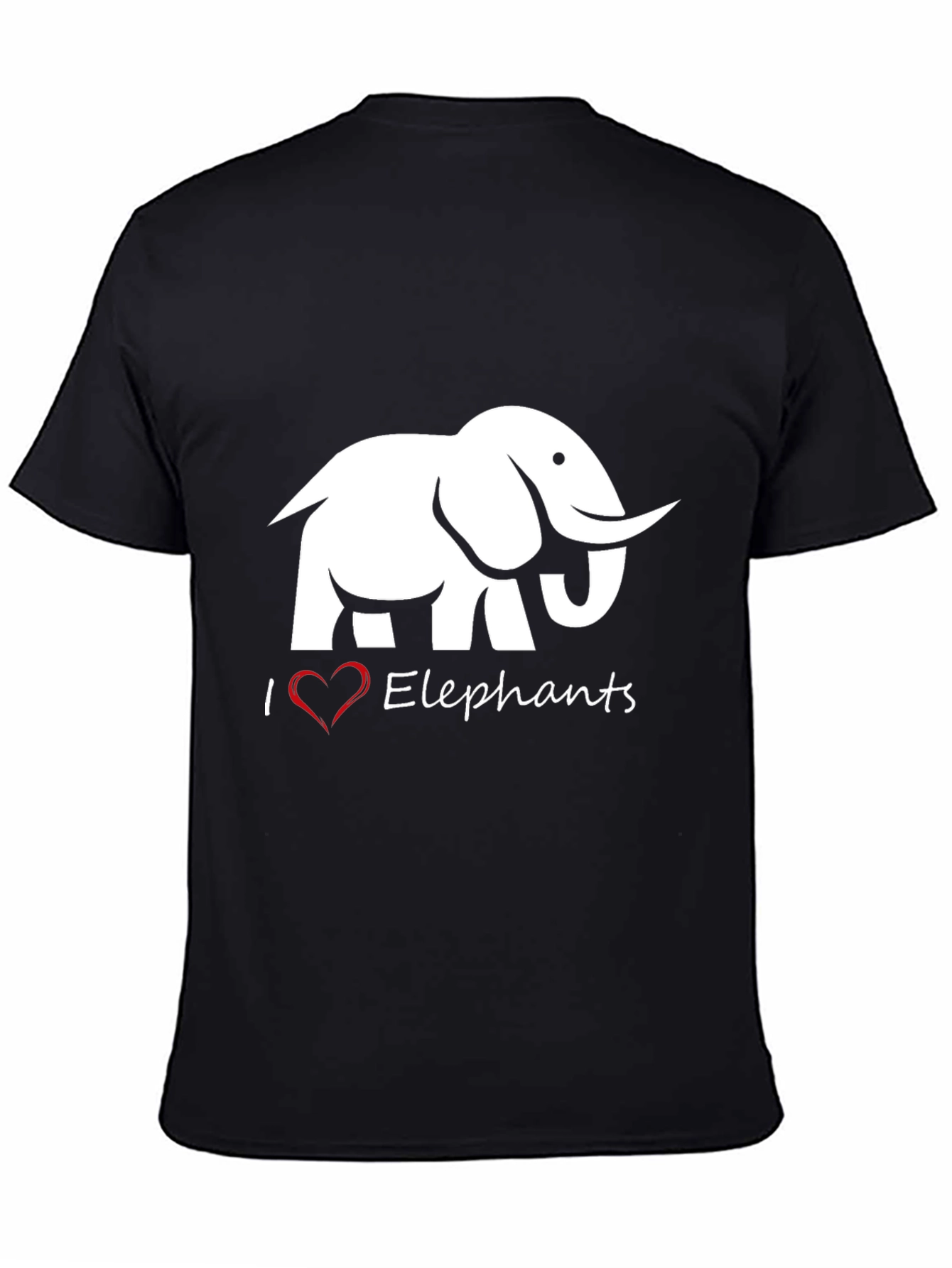 I Heart Elephants Graphic Tee - Black