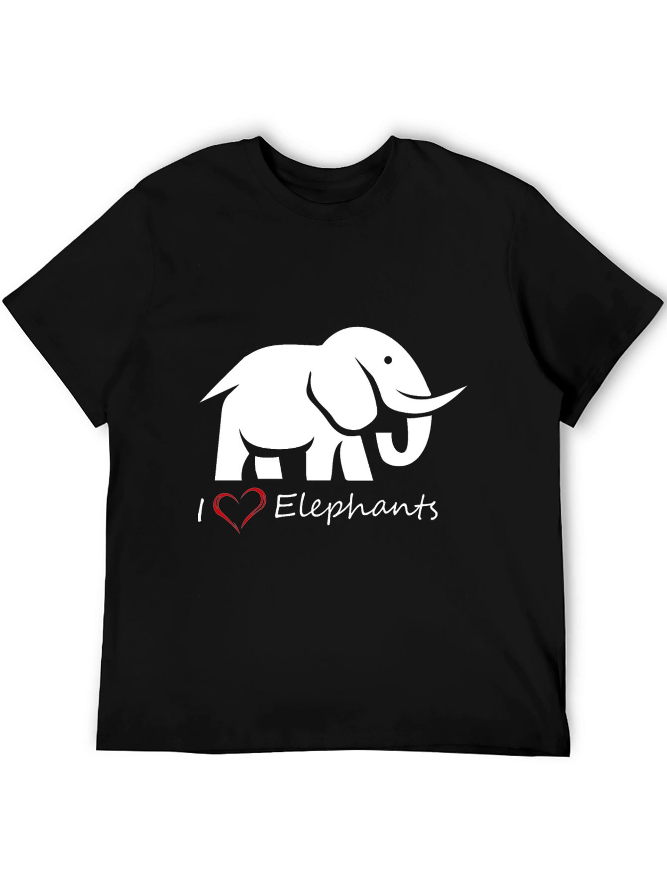 I Heart Elephants Graphic Tee - Black