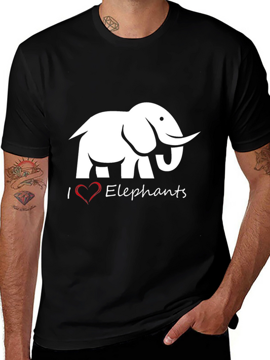 I Heart Elephants Graphic Tee - Black