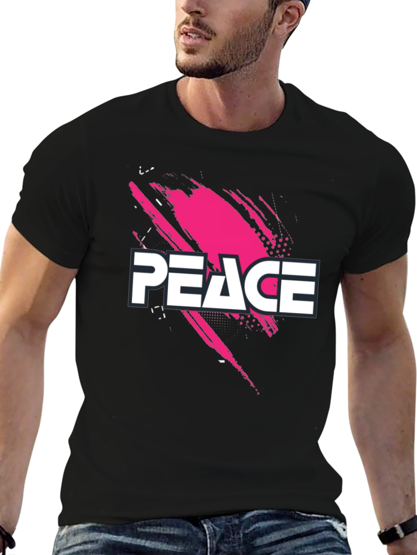 Peace Graphic Black T-Shirt