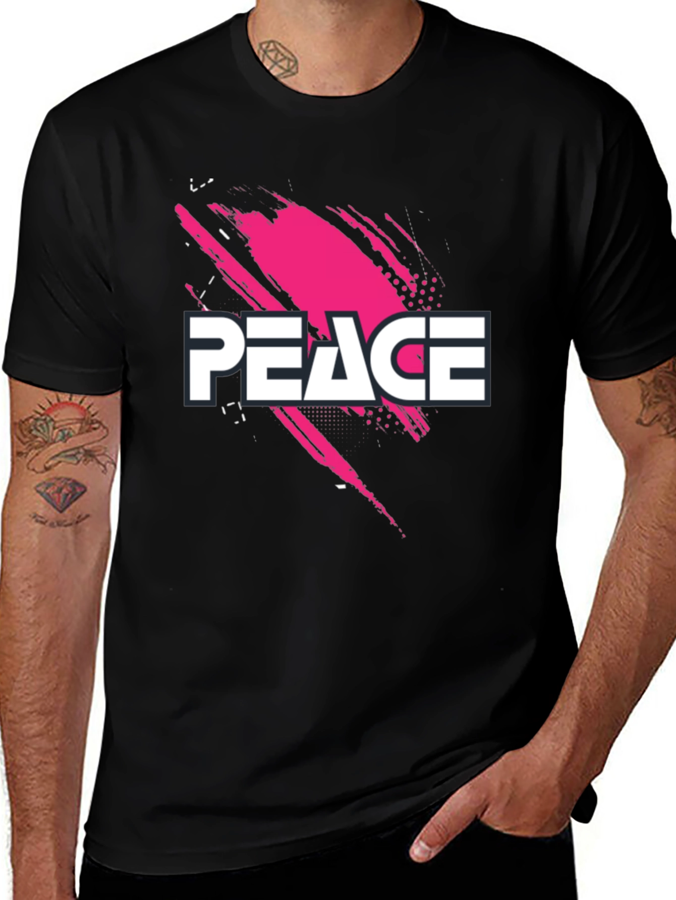 Peace Graphic Black T-Shirt