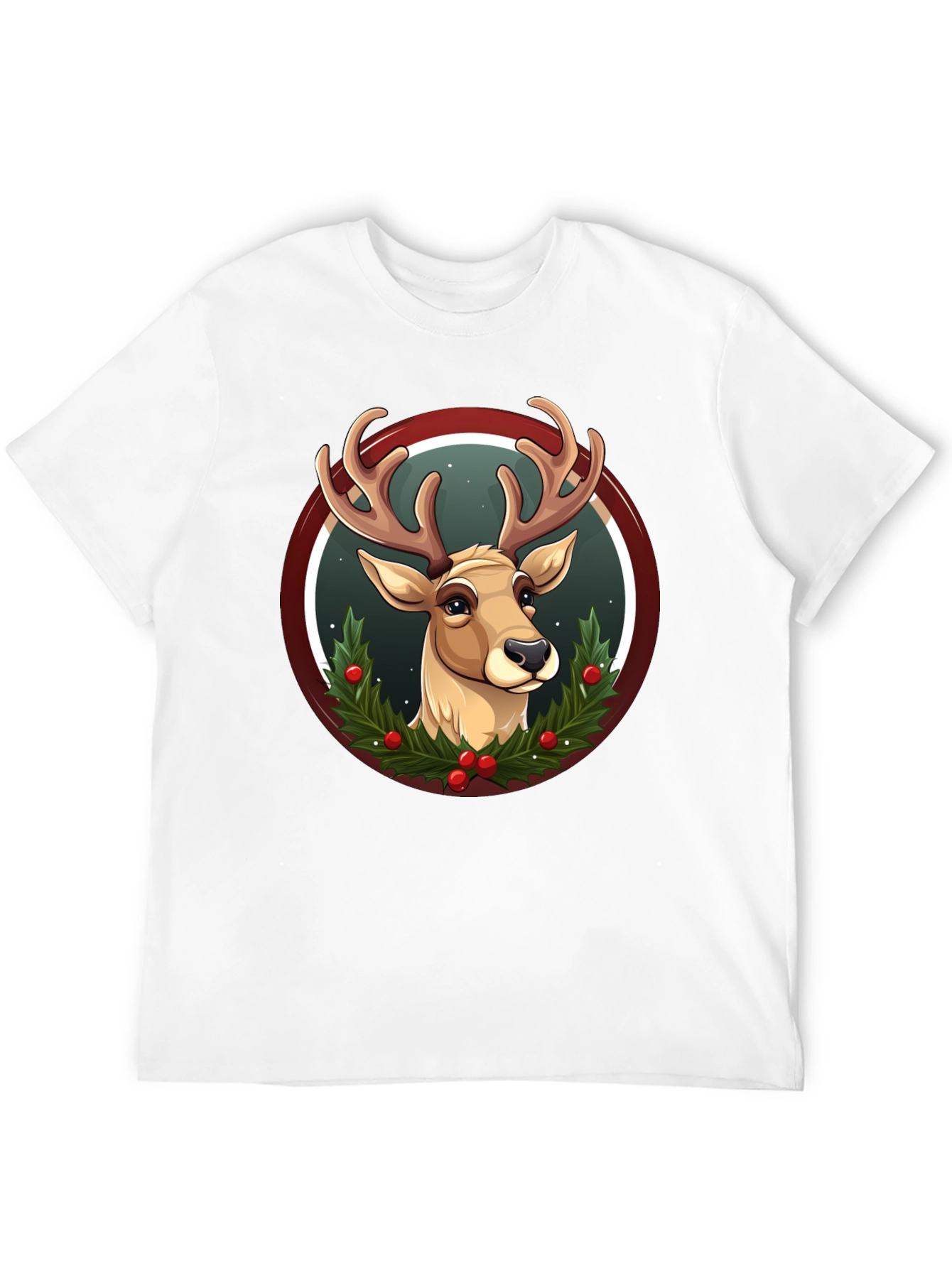 Festive Reindeer Graphic T-Shirt - Holiday Style