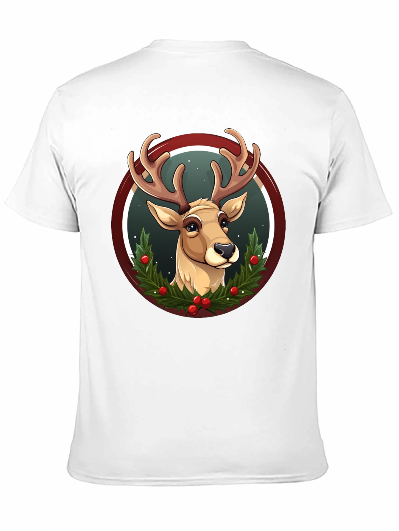 Festive Reindeer Graphic T-Shirt - Holiday Style