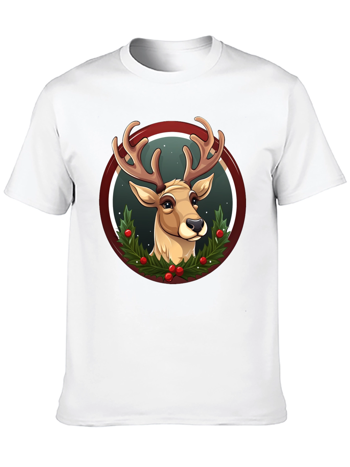 Festive Reindeer Graphic T-Shirt - Holiday Style