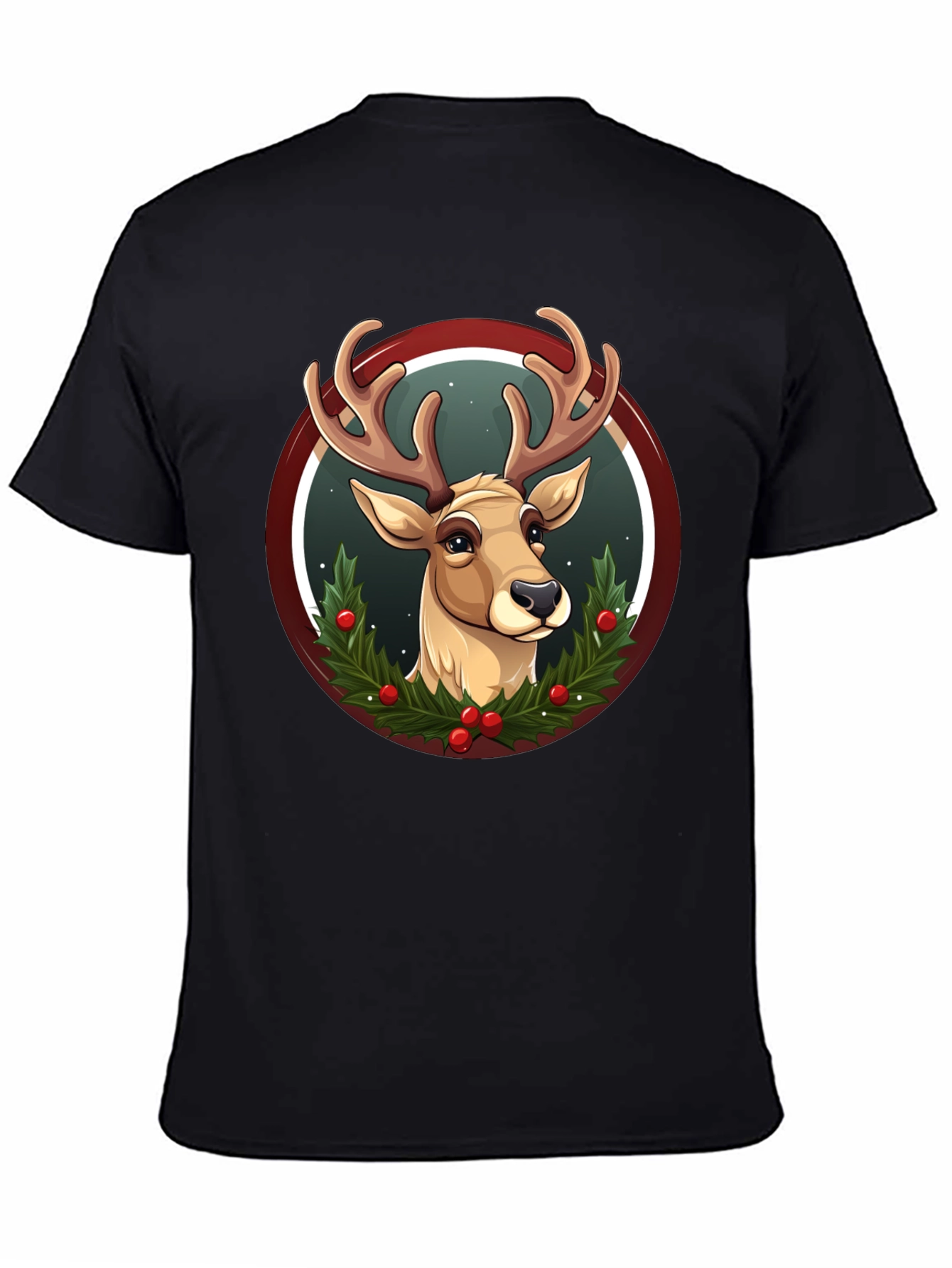 Festive Reindeer Graphic T-Shirt - Holiday Style