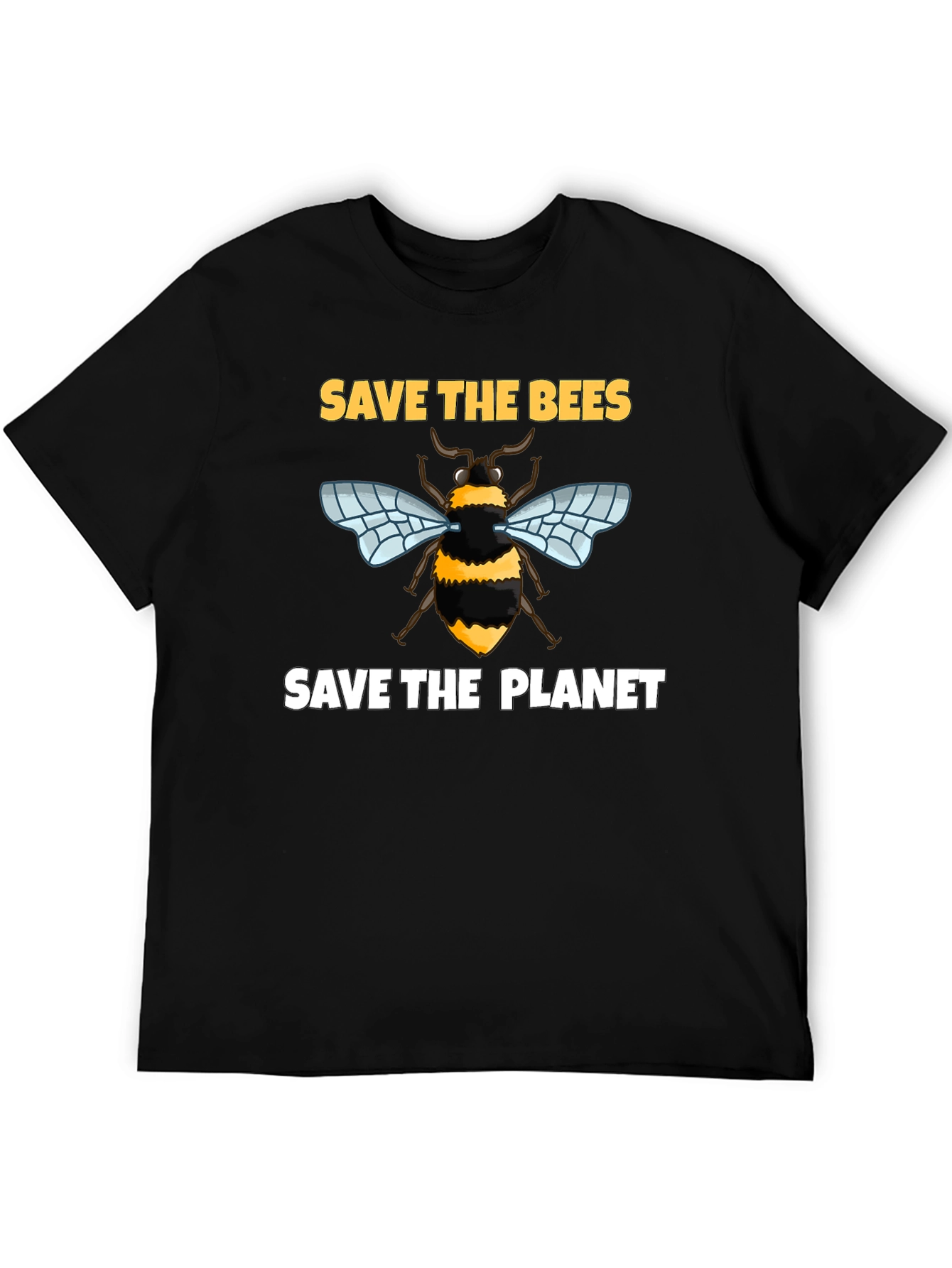Save the Bees T-Shirt Black Cotton Tee