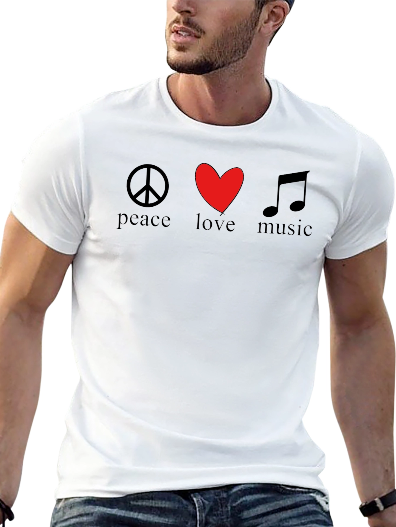 Peace Love Music T-Shirt - Trendy Graphic Tee