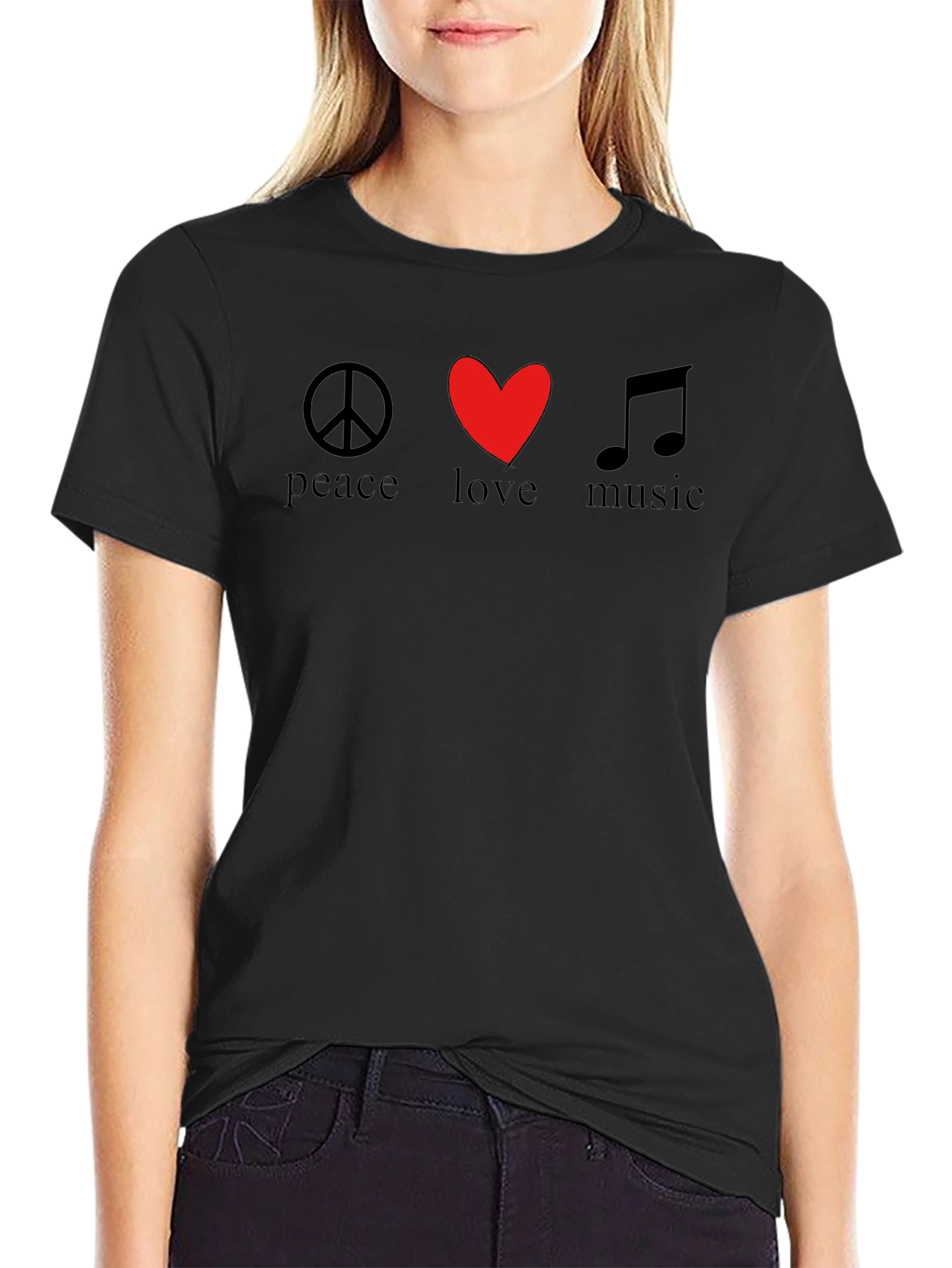 Peace Love Music T-Shirt - Trendy Graphic Tee