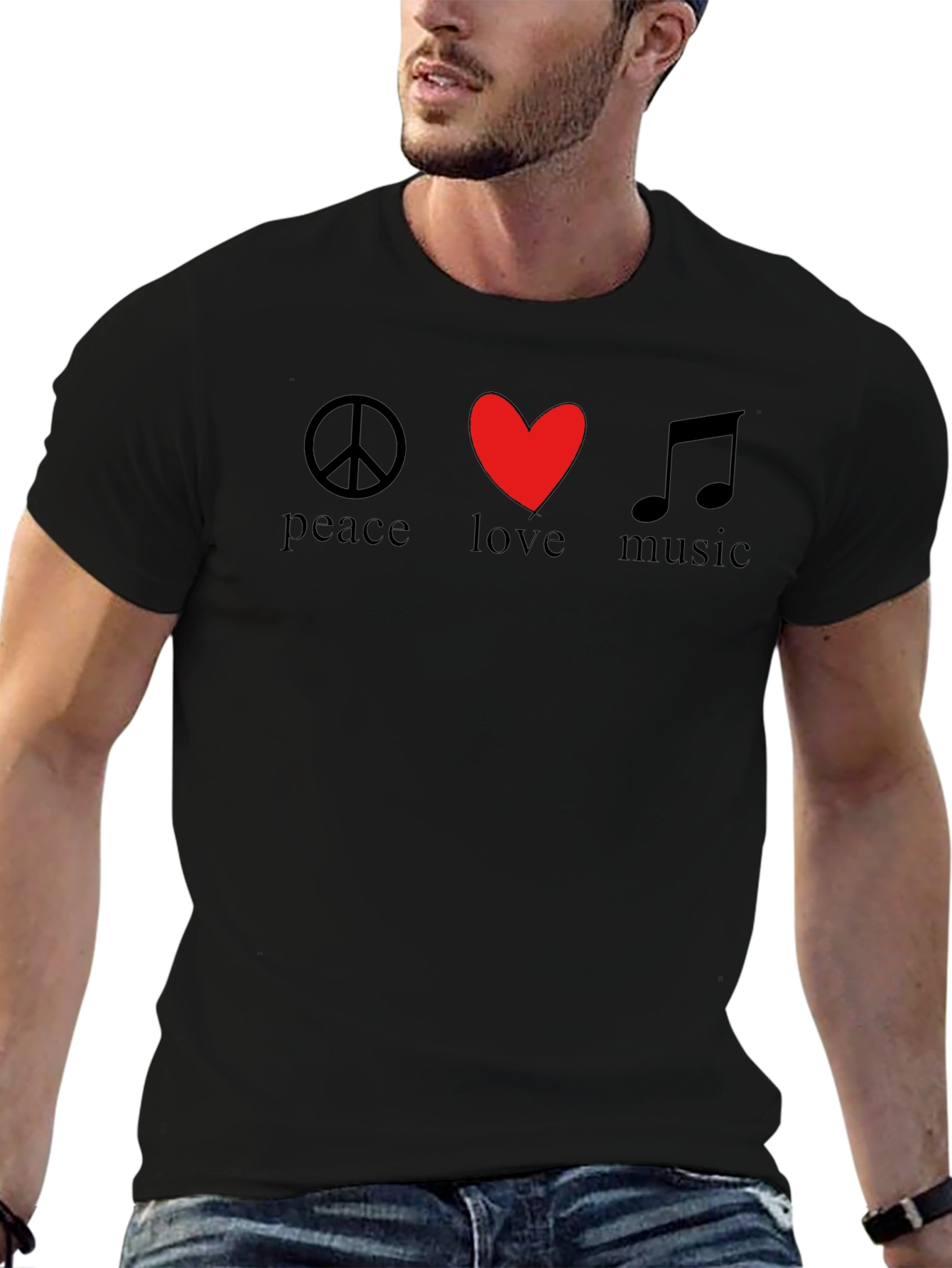 Peace Love Music T-Shirt - Trendy Graphic Tee