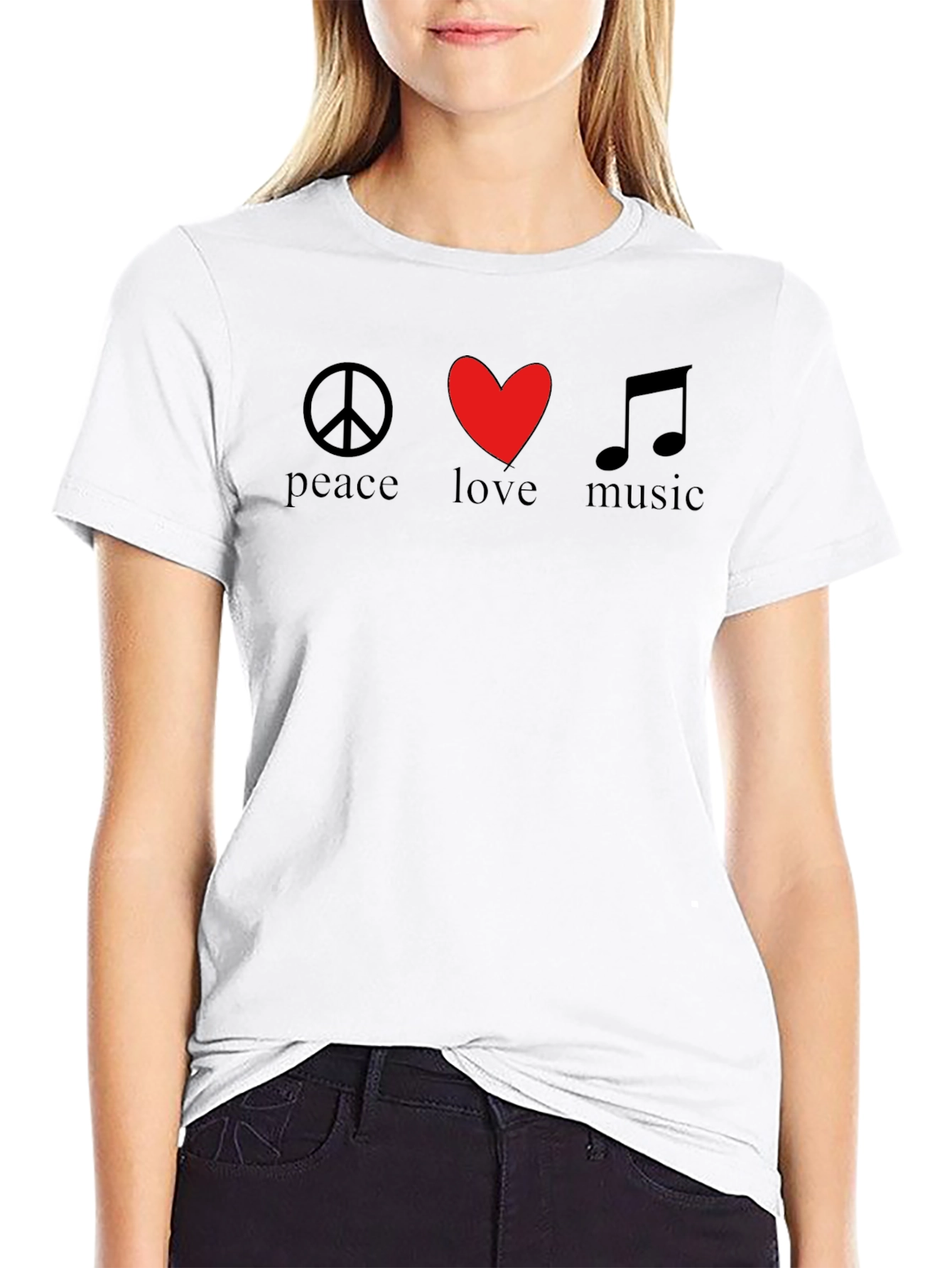 Peace Love Music T-Shirt - Trendy Graphic Tee