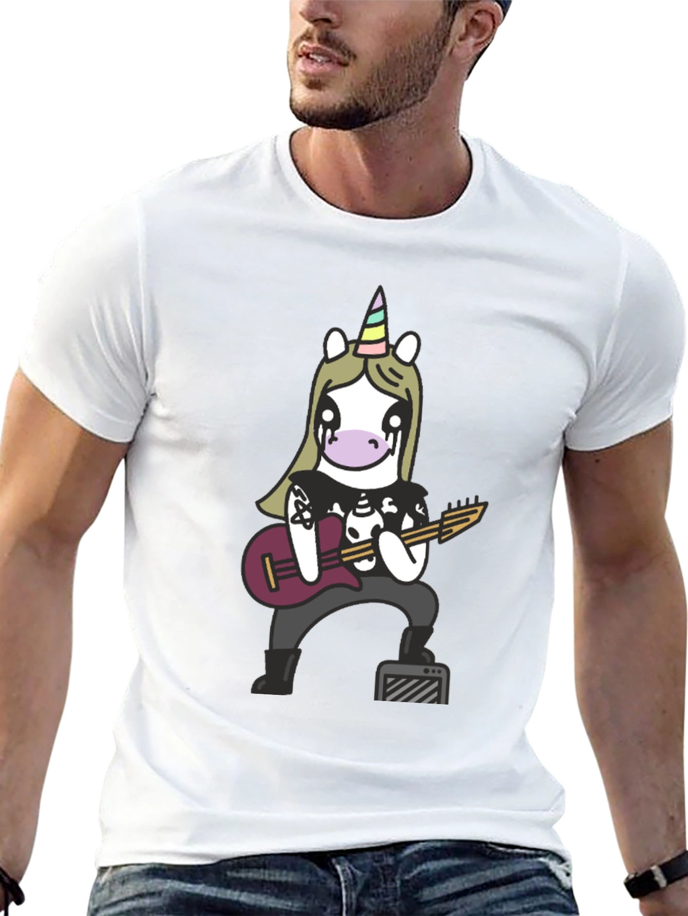 Metal Unicorn Graphic Tee - Black