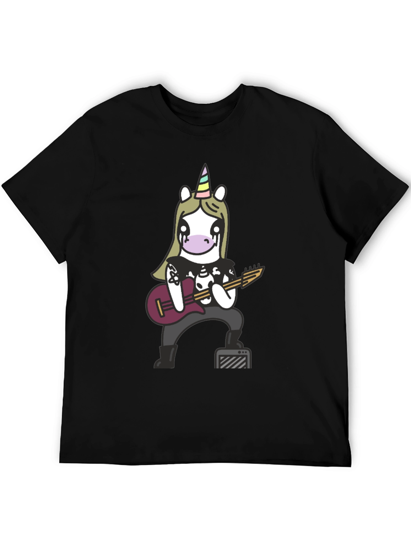 Metal Unicorn Graphic Tee - Black
