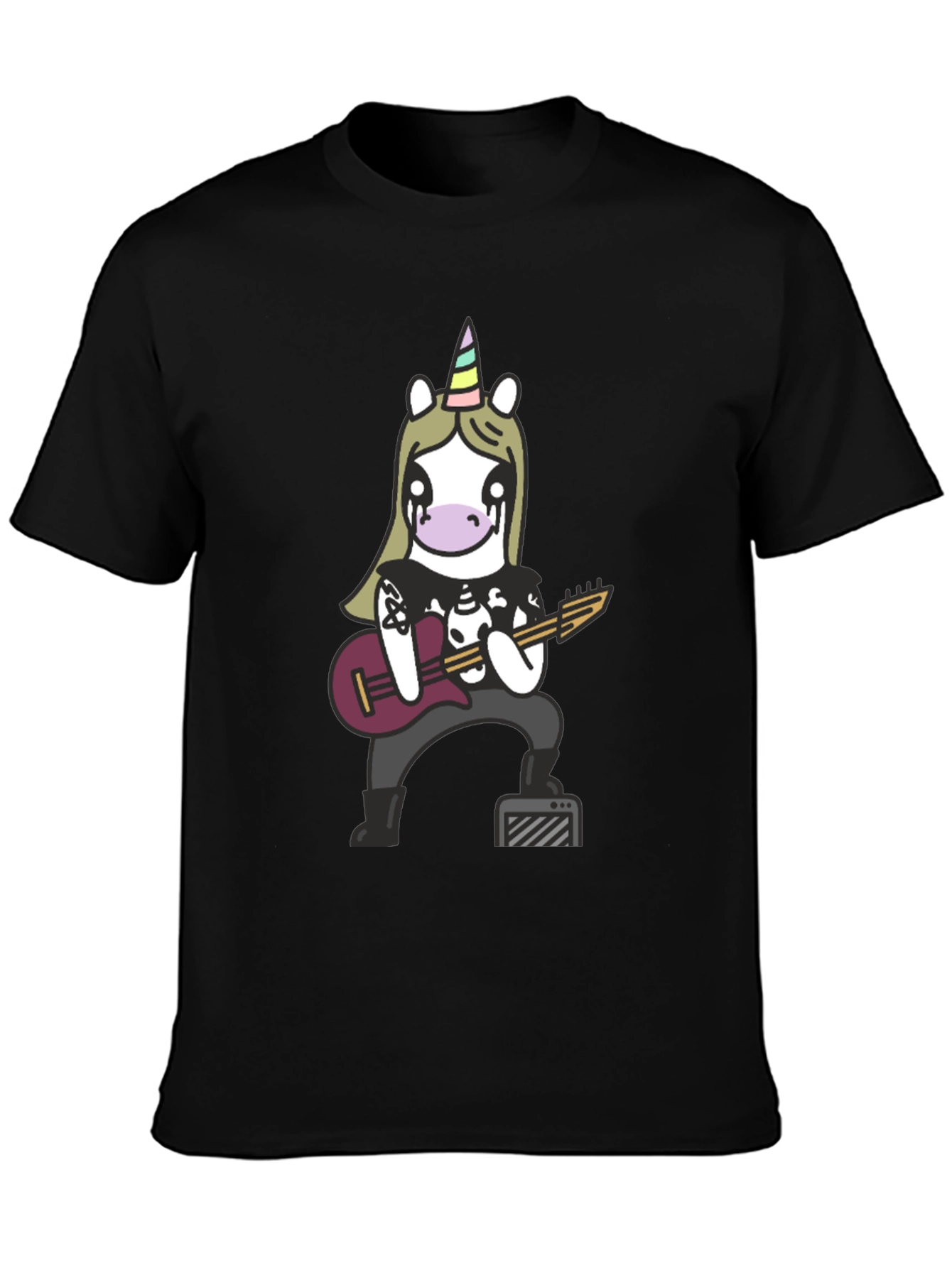 Metal Unicorn Graphic Tee - Black